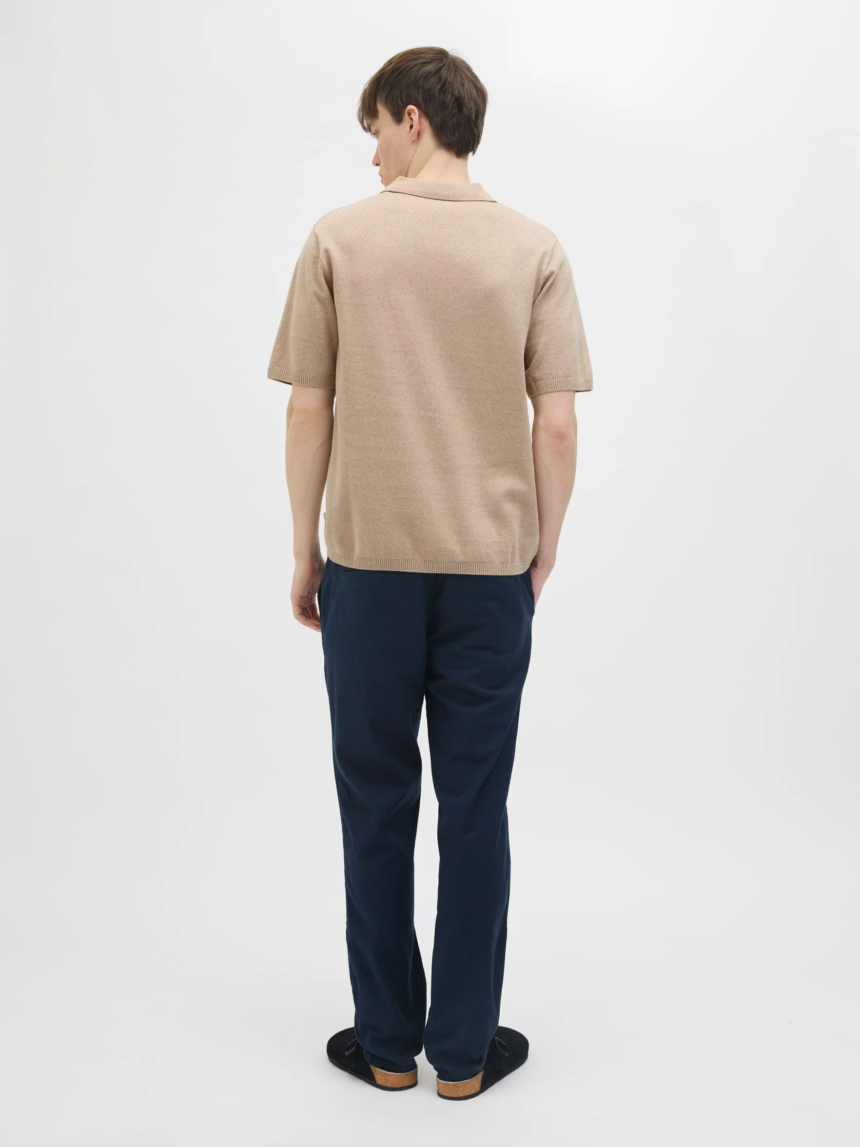 JJ REBEL Jrebcallum Knit Polo Ss, Crockery., L