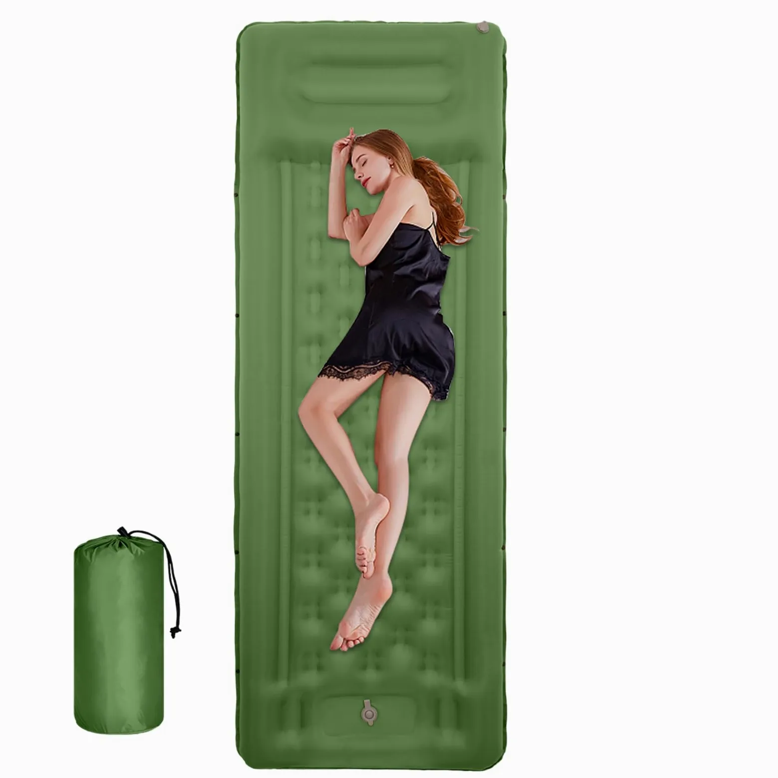 Materac Turystyczny Do Spania Na Camping Nadmuchiwany Materac O Grubości | Wbudowana Stopowa Pompa Do Turystyki Pieszej dla Dorosłych na Wędrówki Podróże Outdoor do Namiotu i Samocho