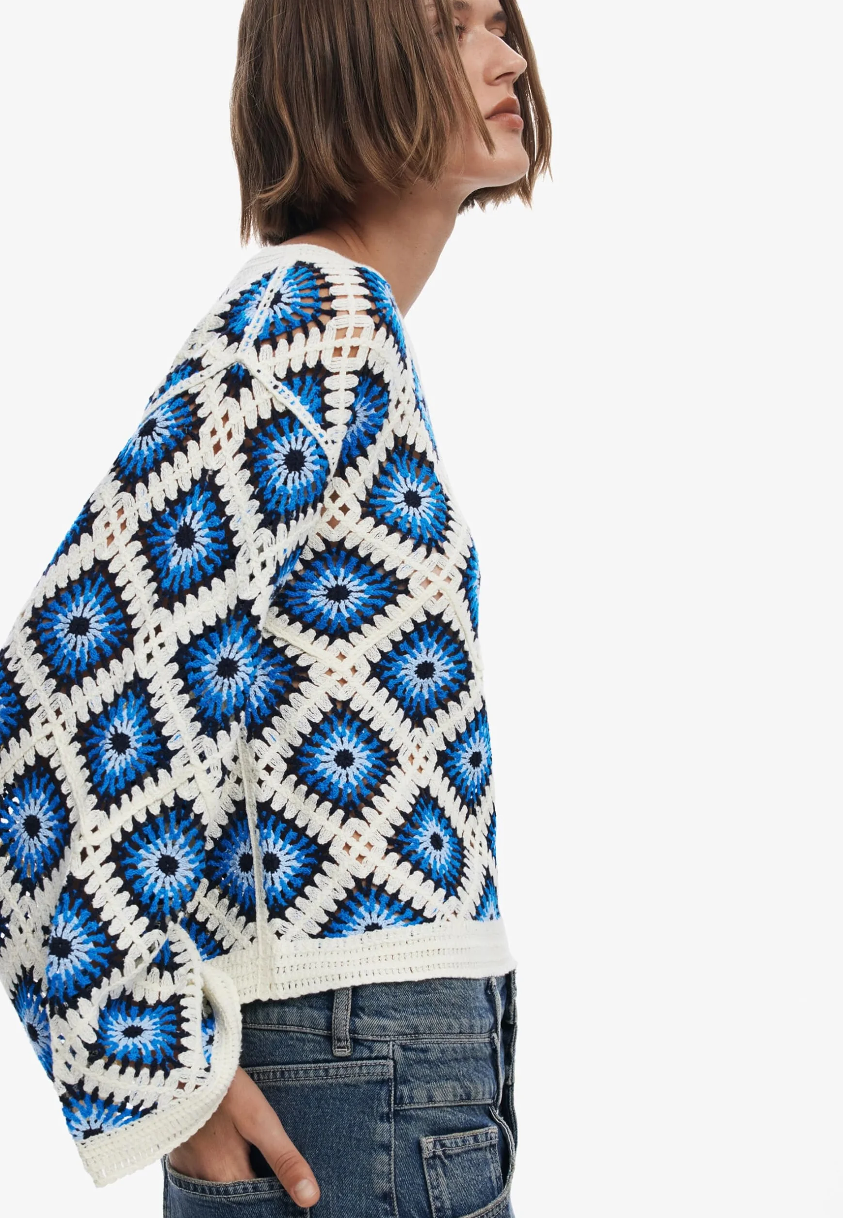 Desigual Bluza damska, Wykończenia materiałowe, S