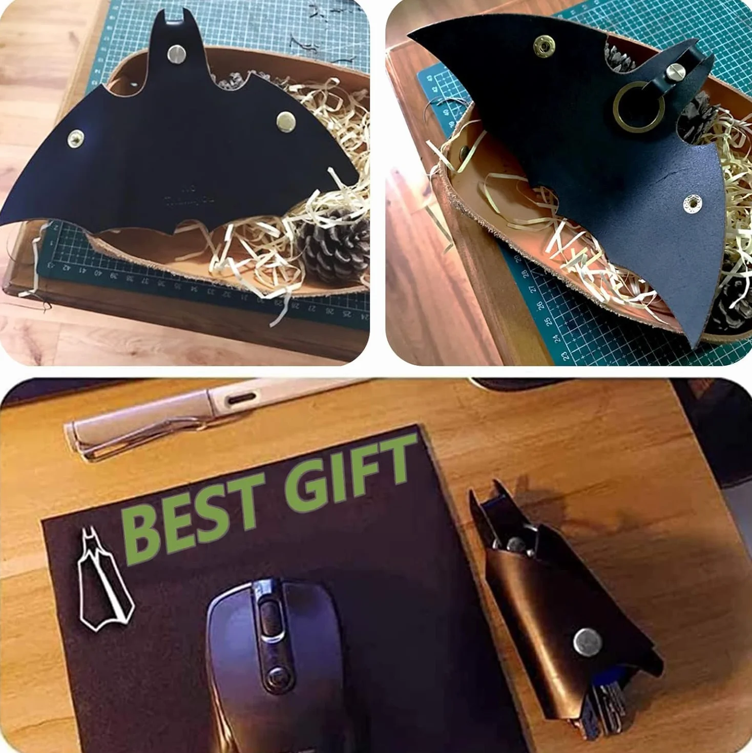 Batman zawieszka na klucze, Batman etui na klucze z ekoskóry, etui na klucze z ekoskóry portfel, zawieszka nietoperz, organizer na klucze z prawdziwej skóry, na wszystkie rodzaje kluczy