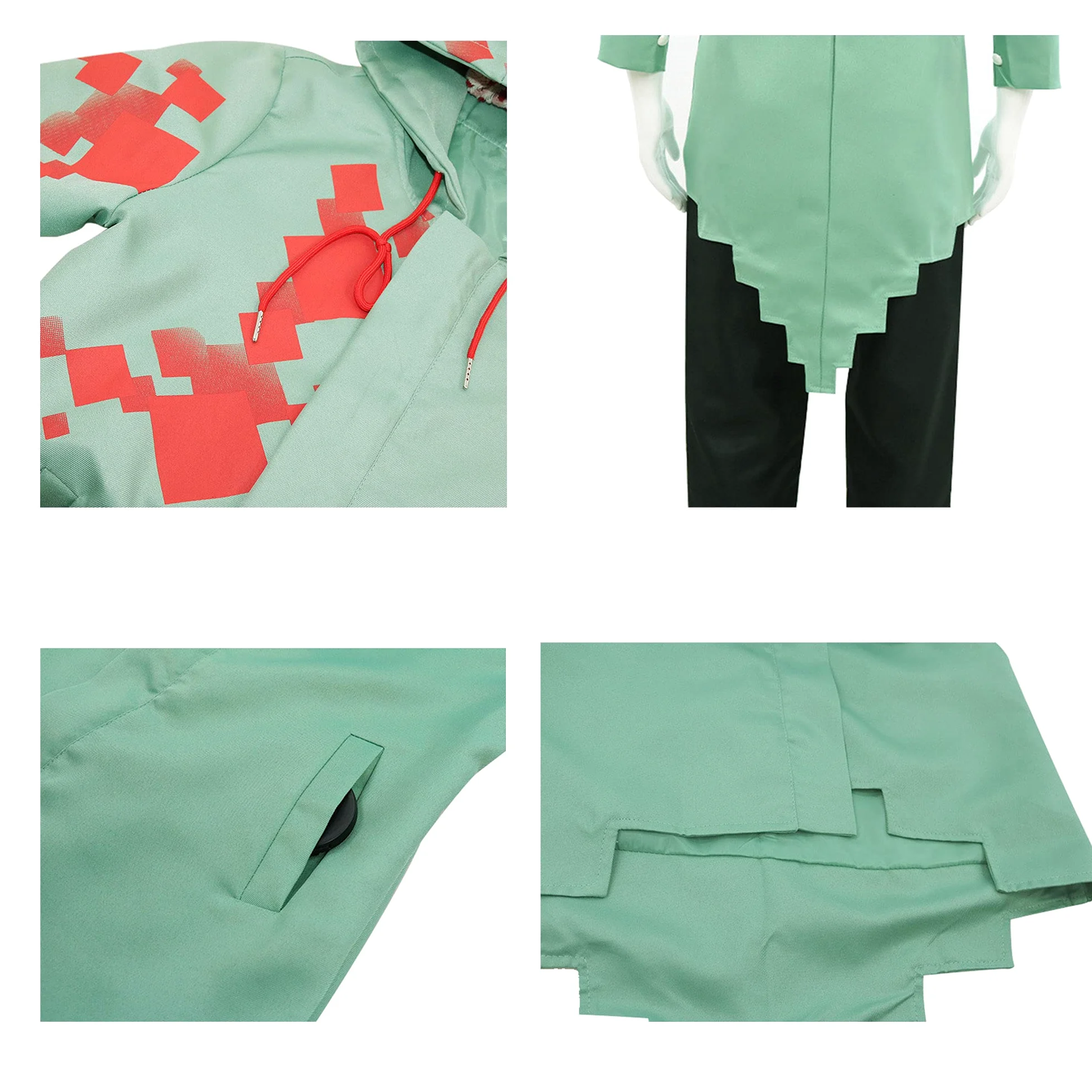 Zhongkaihua Nagito Komaeda kostium cosplay, mundurek szkolny, bluza z kapturem, kurtka i koszulka, strój, przebranie na Halloween, pełny zestaw