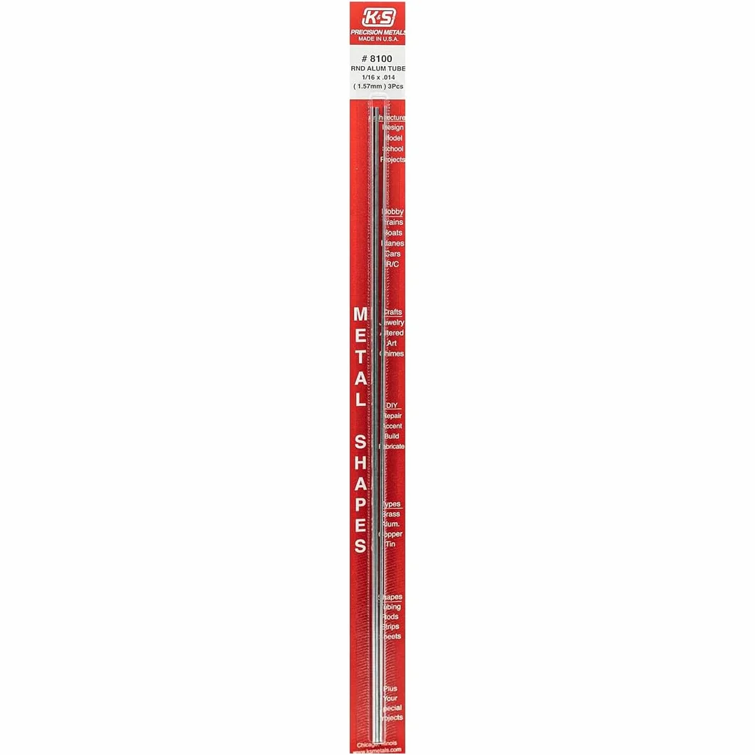 K & S precyzyjne metale 8100 3 szt. 1/16 x 12 rura ALU, opakowanie 1 szt