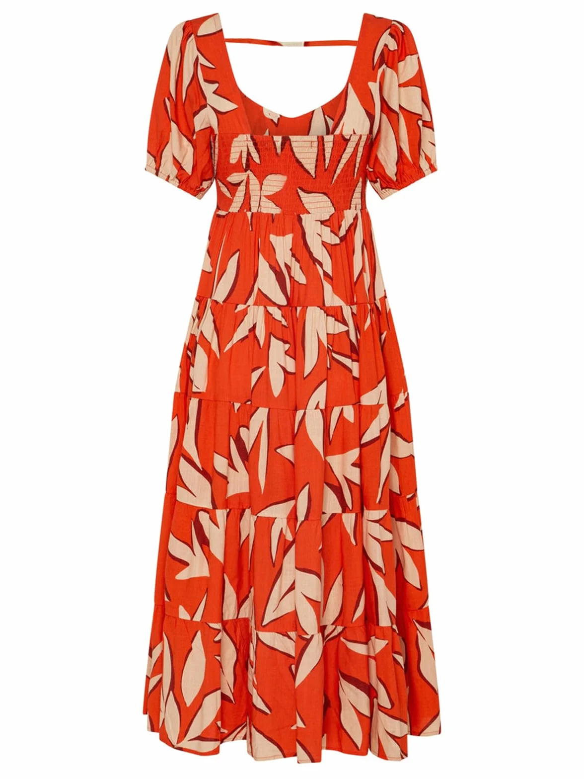 PRETTYGARDEN Short Sleeve Floral Maxi Dresses for Women 2025 Wedding Guest Summer Dress Flowy Beach Vacation Outfits (Orange White Flower,Large)