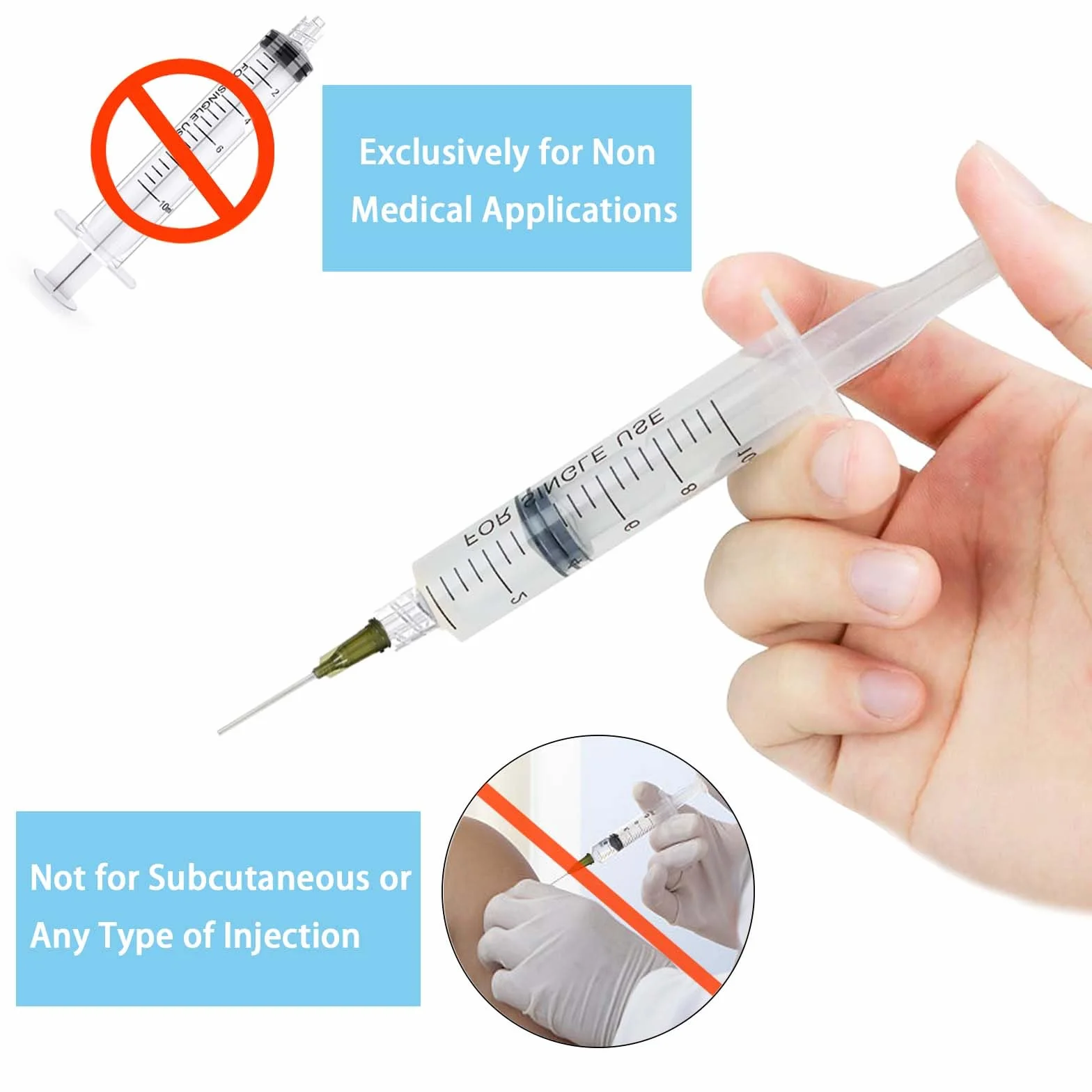 12 strzykawek o pojemności 10 ml z igłą Trwałe plastikowe strzykawki siarze z 2 igłami do dozowania, idealne do precyzyjnych dawek, warsztatów, ogrodnictwa i pielęgnacji zwierząt