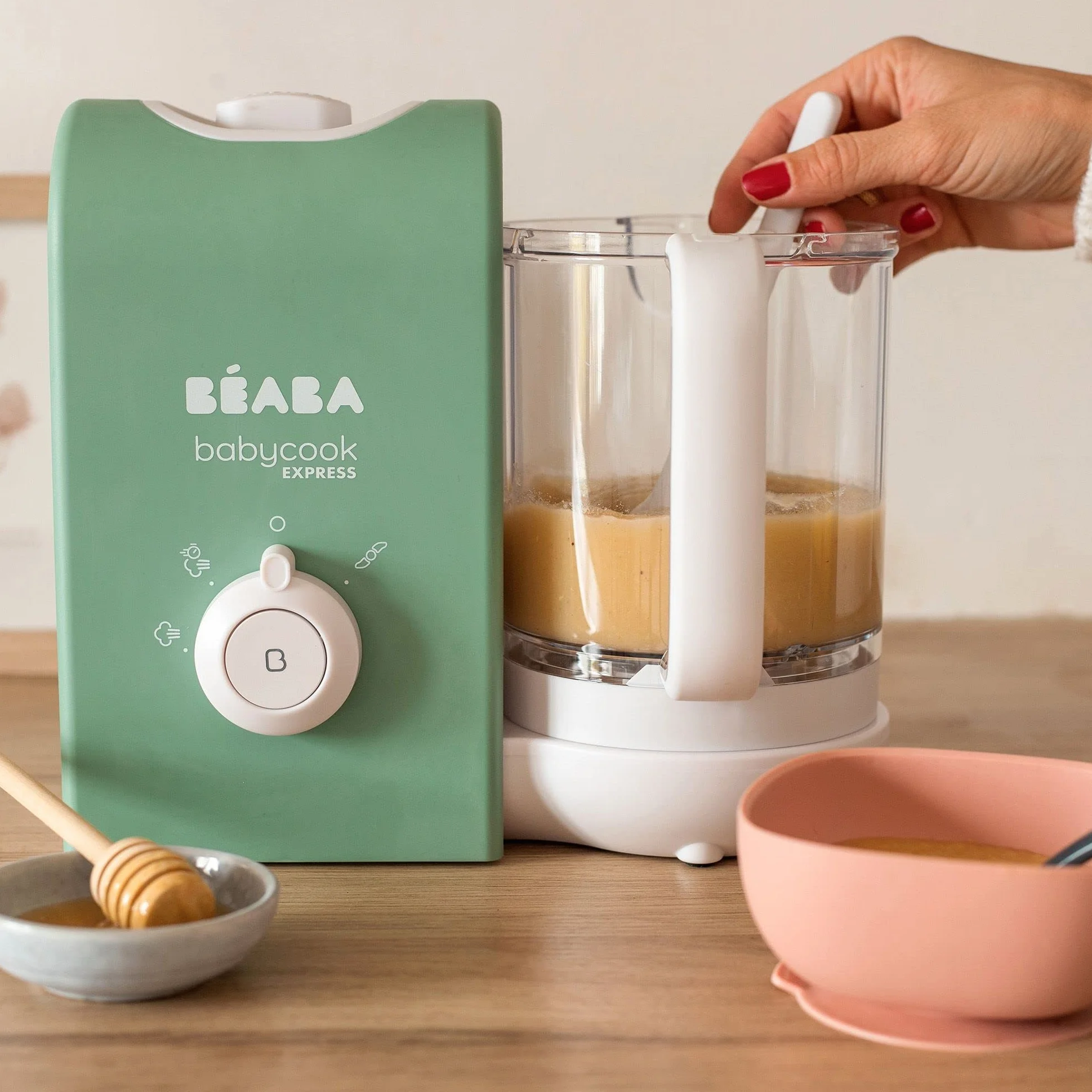 BEABA, Babycook Express, Baby Robot mikser stojący 4 w 1, szybkie gotowanie 15 minut, miksowanie na miarę, delikatne i zdrowe gotowanie na parze, rozmrażanie, jednorodna tekstura, pojemność 1 250 ml,