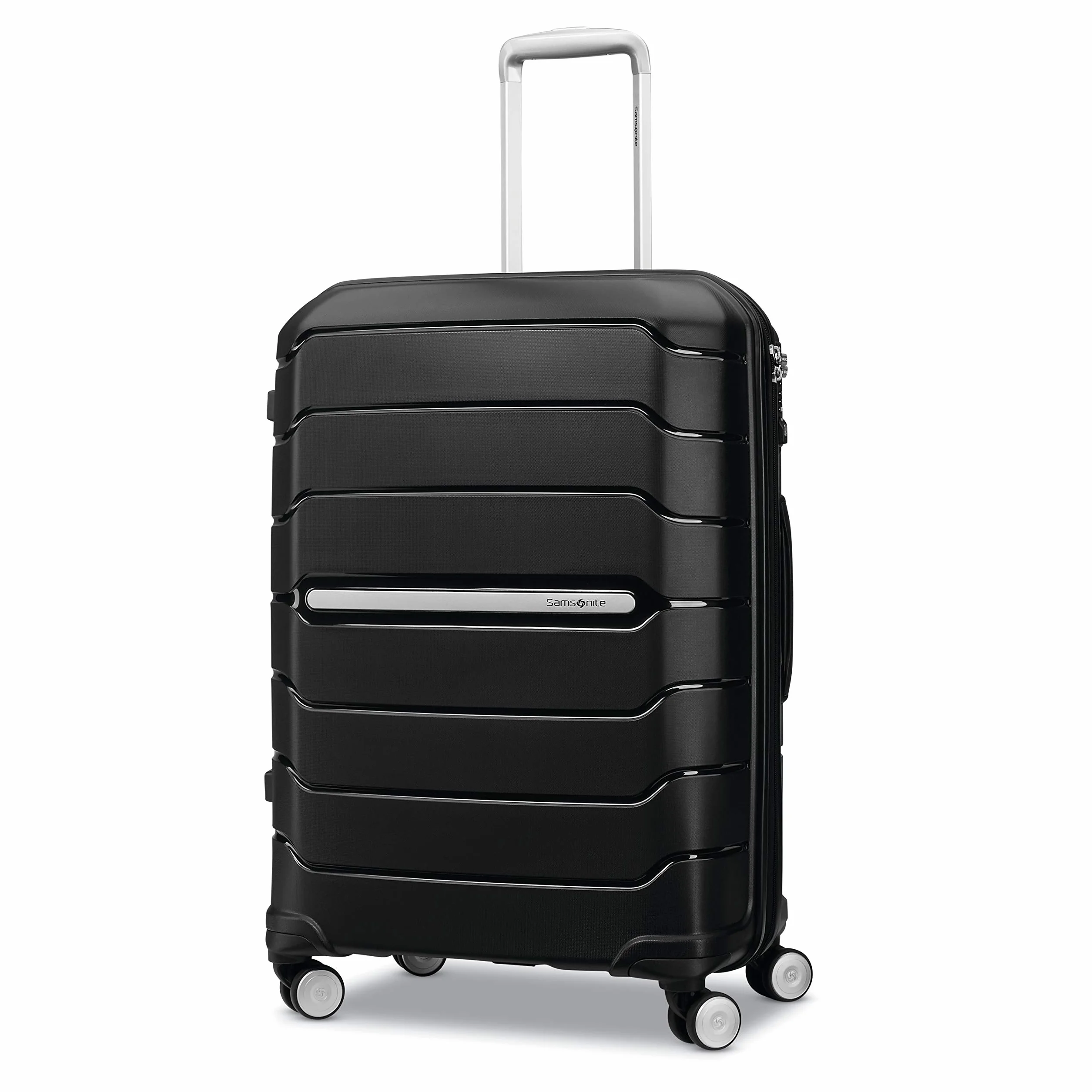 Samsonite Freeform 24-Inch Medium Luggage with Dual 360° Spinner Wheels - Checked Suitcase - TSA Lock, Airline-Approved - Durable Polypropylene Expandable Hardshell for Lightweight Travel - Black