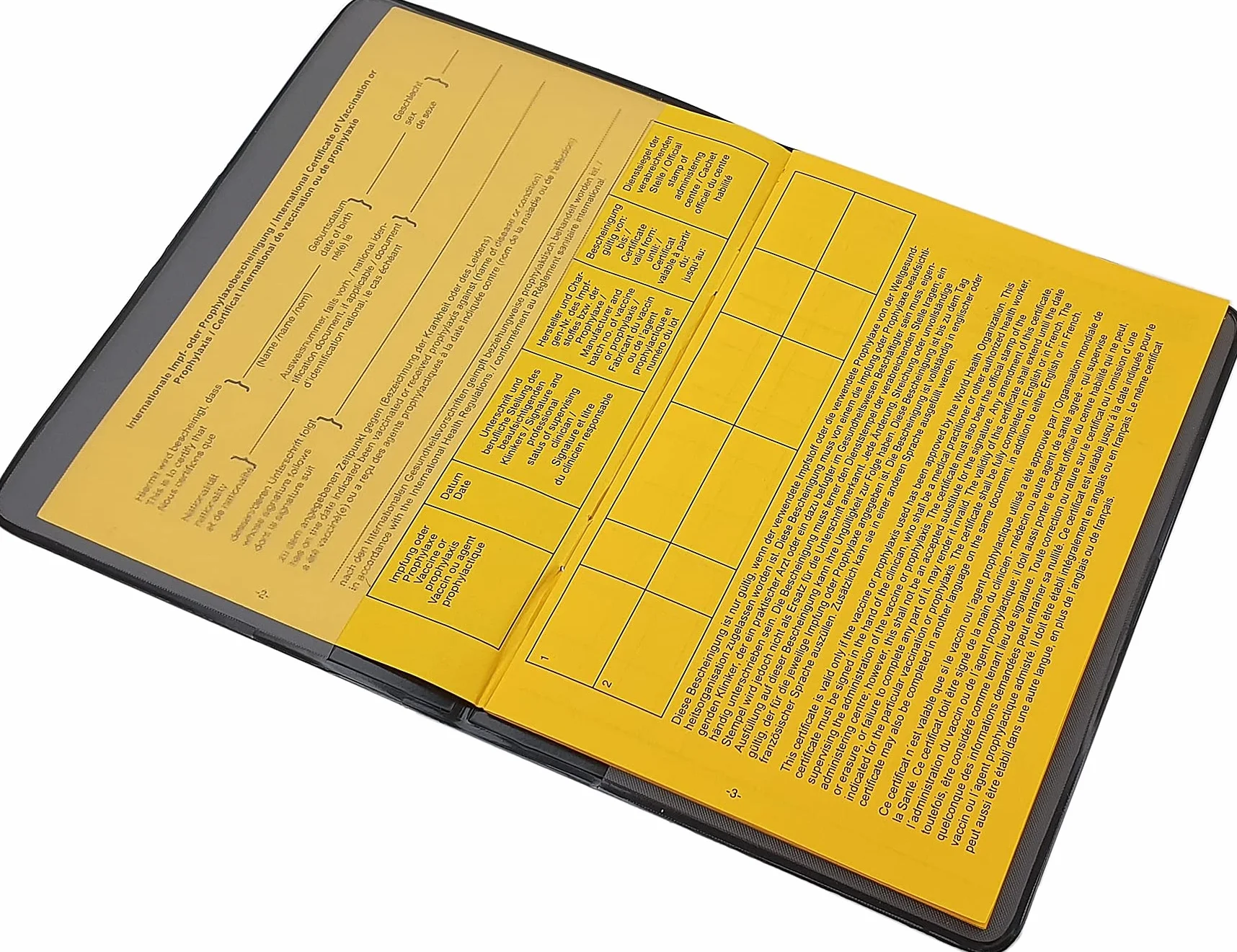 Etui ochronne na paszport szczepień, międzynarodowa karta szczepień, książeczka szczepień, etui na paszport, od daty wydania 2005 z 2 przegródkami, Made in Germany, metaliczny niebieski, Einheitsgröße