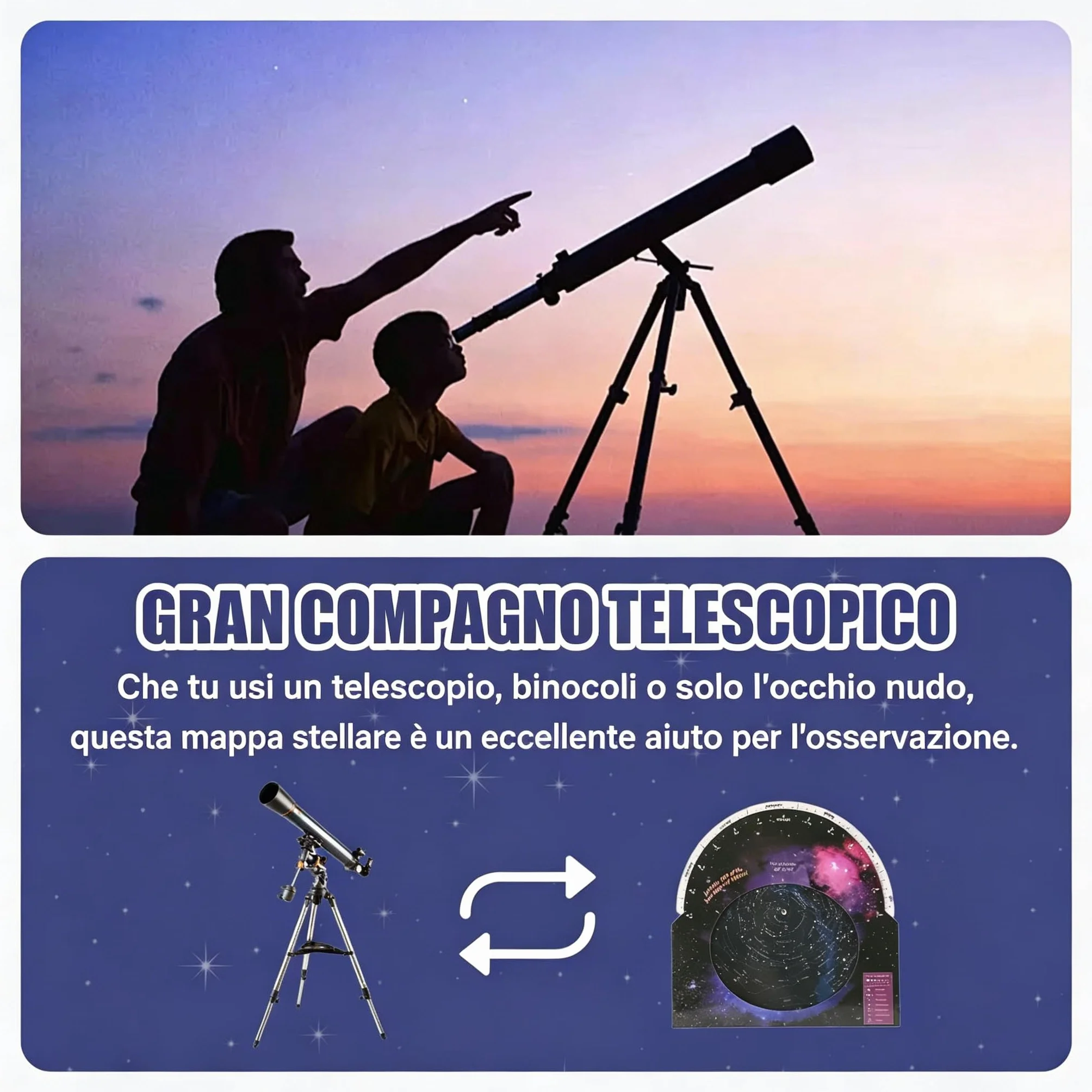 Przewodnik po mapie gwiazd, gwiazda astronomiczna z obrotowym kierunkiem, akcesoria teleskopowe do 30-50 stopni szerokości północnej