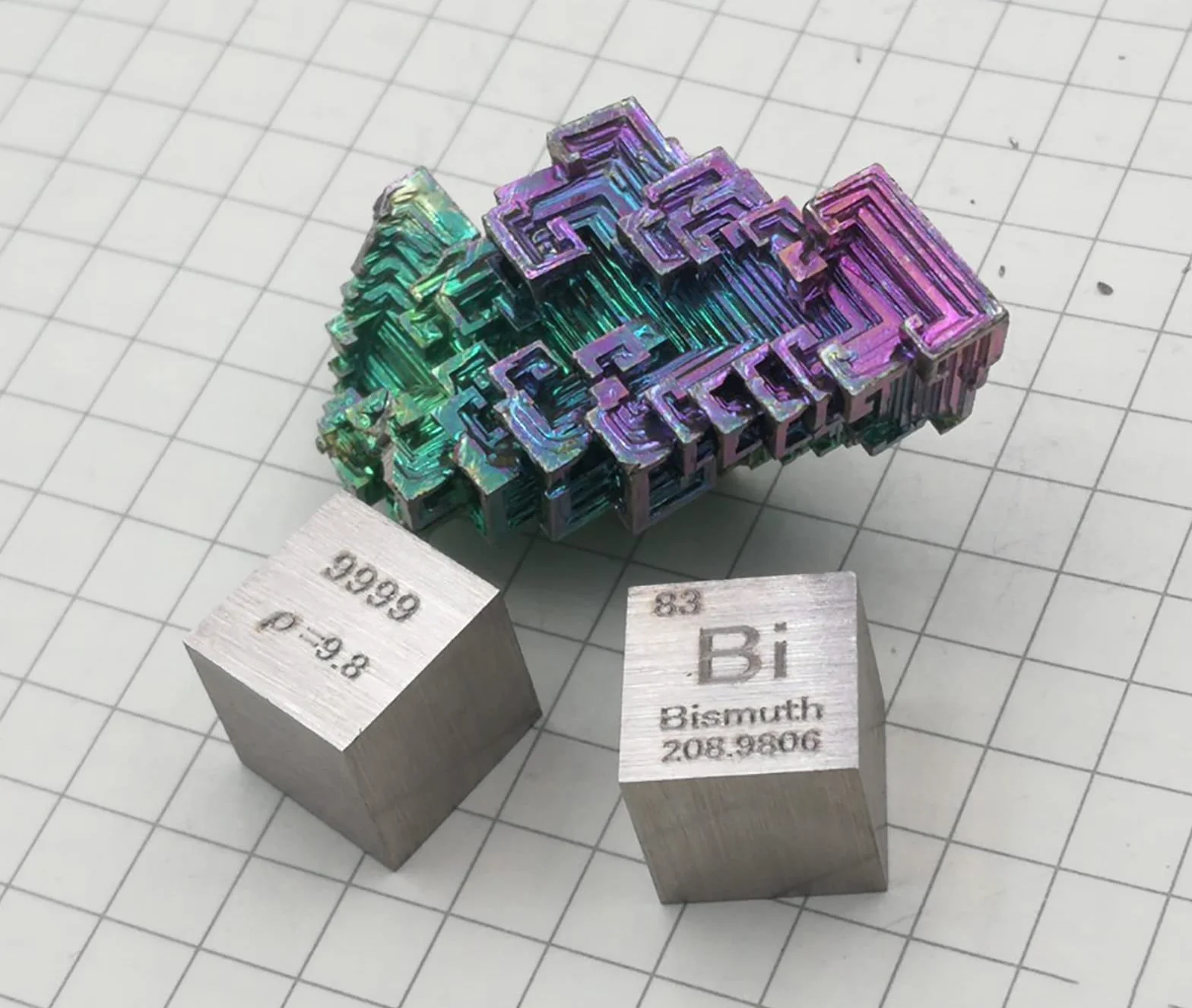 Metal Elements Cubes-Periodic Table-10mm Pure Metal Element Cubes - Laser Engraved High Density Cube Set for a Periodic Table of Elements Collection And Teachingstration(Bismuth)