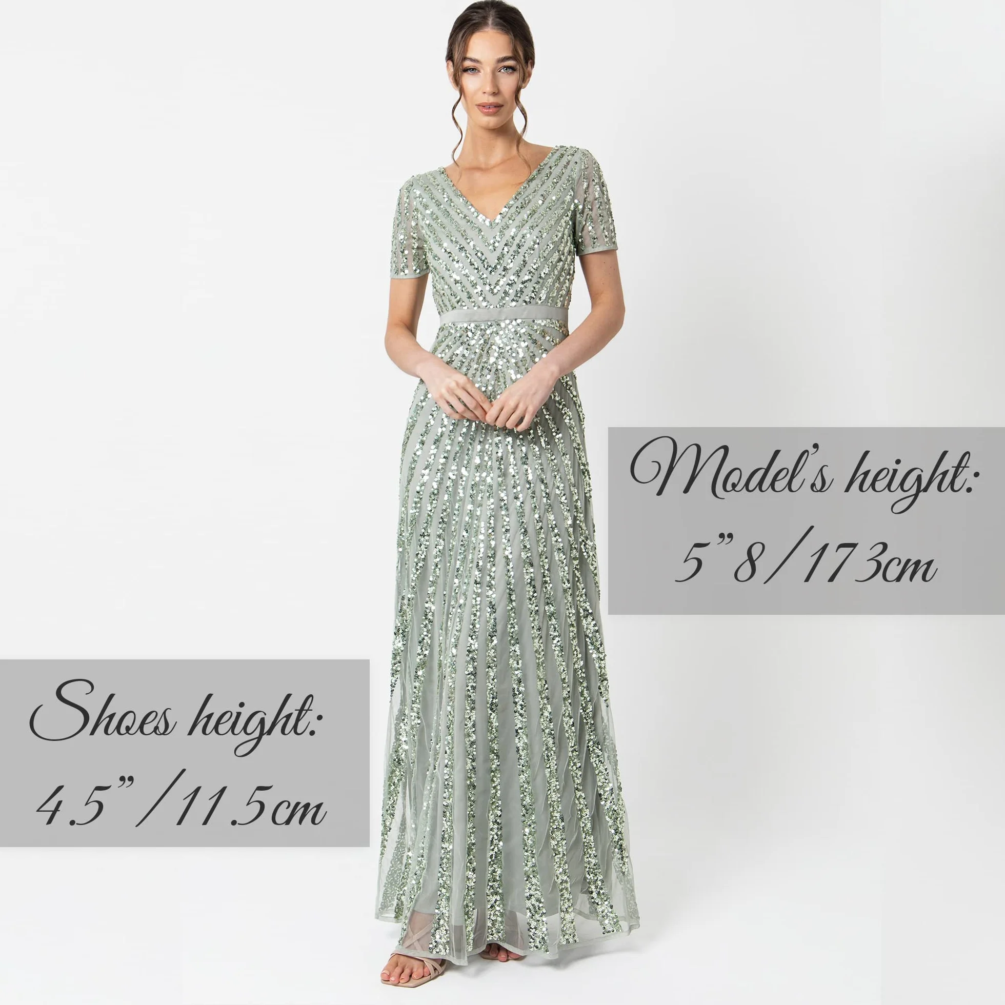 Maya Deluxe Kobiety Curve Sukienka, Zielona Lilia, 42