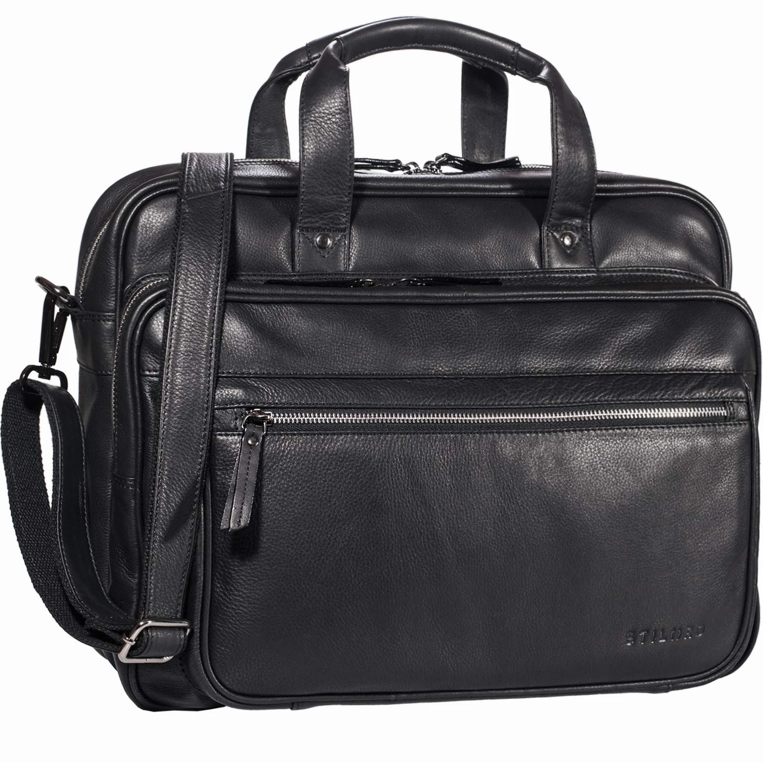 STILORD "Walt" Vintage Briefcase Skórzany mężczyzna Damska torba nauczycielska XL duża biurowa torba na ramię na 15,6 cala laptopa Oryginalna skóra Kolor:średni brąz