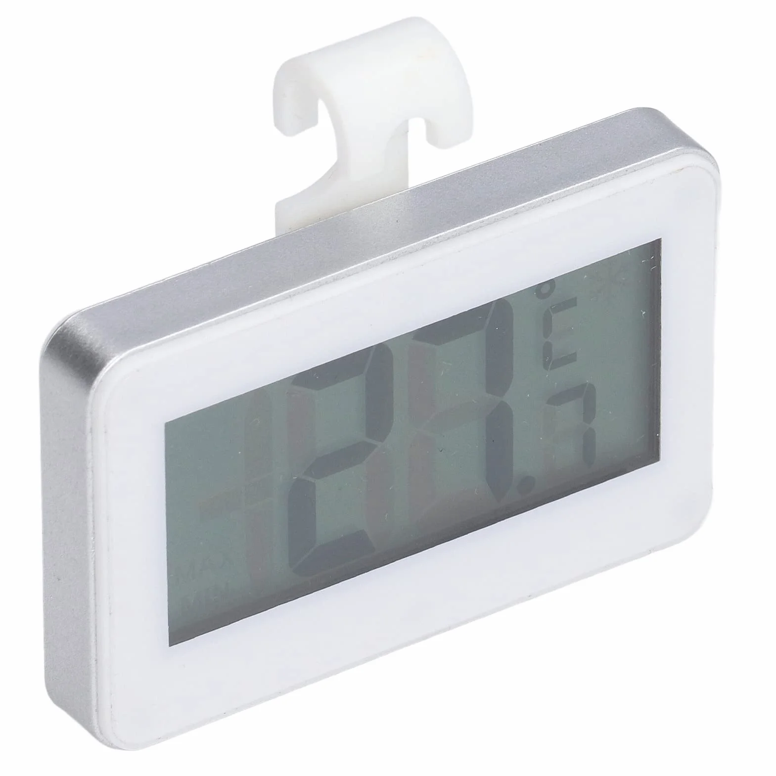 Mini Cyfrowy Termometr z Wbudowaną Baterią, Wyświetlacz LCD, Zakres -20°C do 60°C, Montaż Magnetyczny lub Hak, do Użytku Wewnętrznego i Zewnętrznego, 62x67x12mm