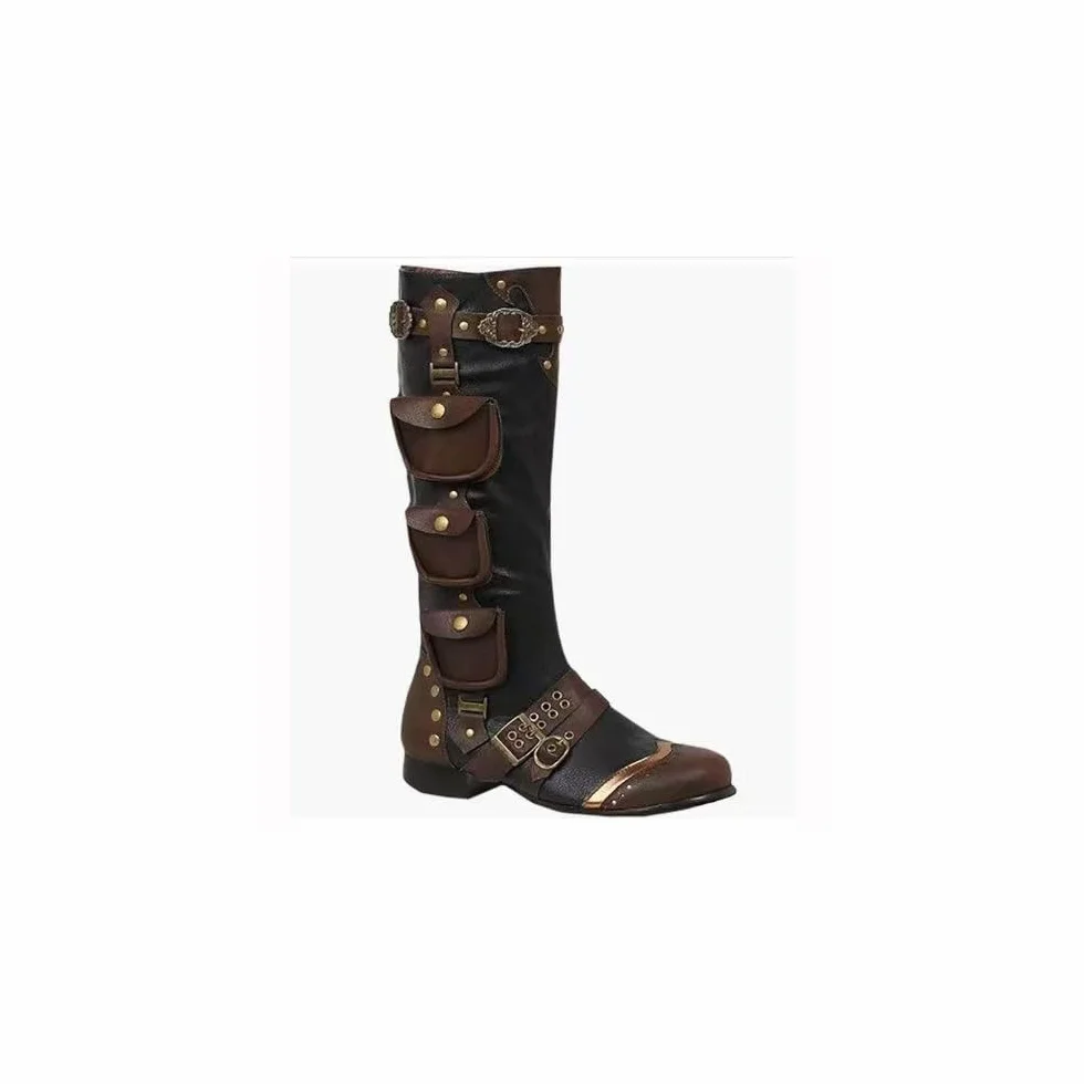 SYJYM Średniowieczne Steampunk Retro Wysokie Buty Męskie Duży Rozmiar