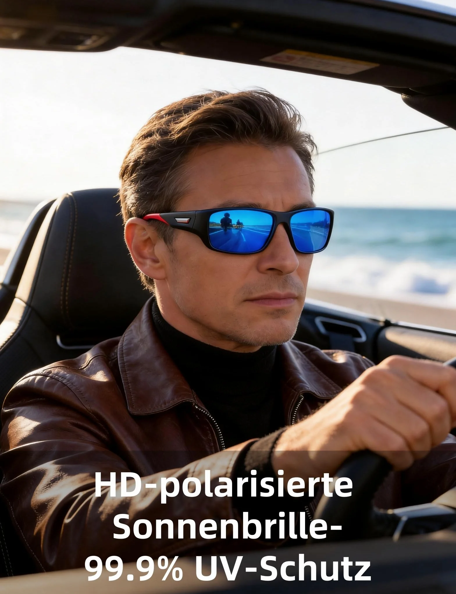 PUKCLAR Okulary przeciwsłoneczne męskie z polaryzacją okulary sportowe okulary rowerowe okulary kierowcy UV400 ochrona Cat 3 TR90