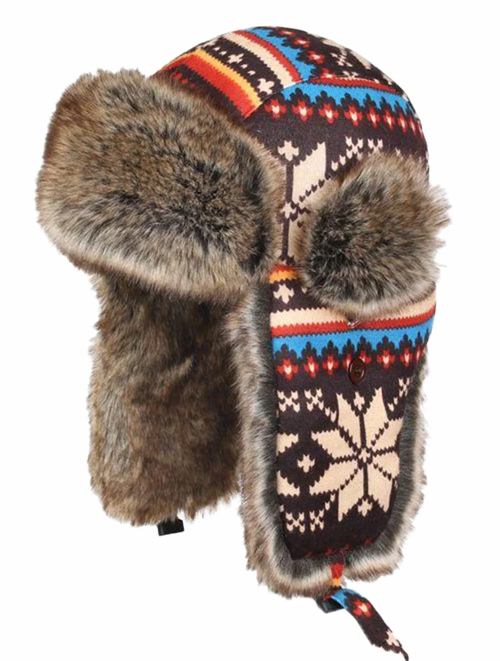 Insun Czapka zimowa, czapka lotnicza, dziergana czapka pilotka, Uschanka, rosyjska czapka nauszniki dla dorosłych i dzieci