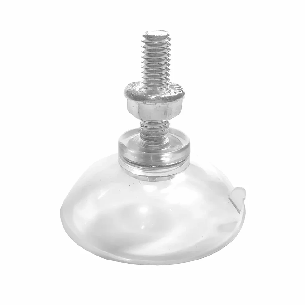 Mocne, przezroczyste tworzywo PCW M6, przedłużony gwint, długa śruba, przyssawka z nakrętką, średnica 4,4 cm, długość śruby 2,2 cm, 6 szt. (Lock NUT)