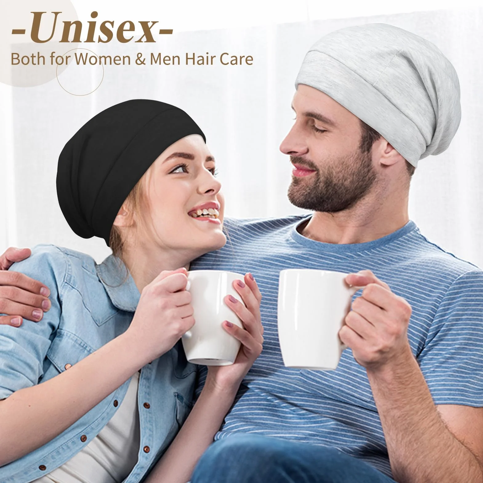 Satynowa czapka do spania z podszewką satynową regulowana unisex slouch beanie