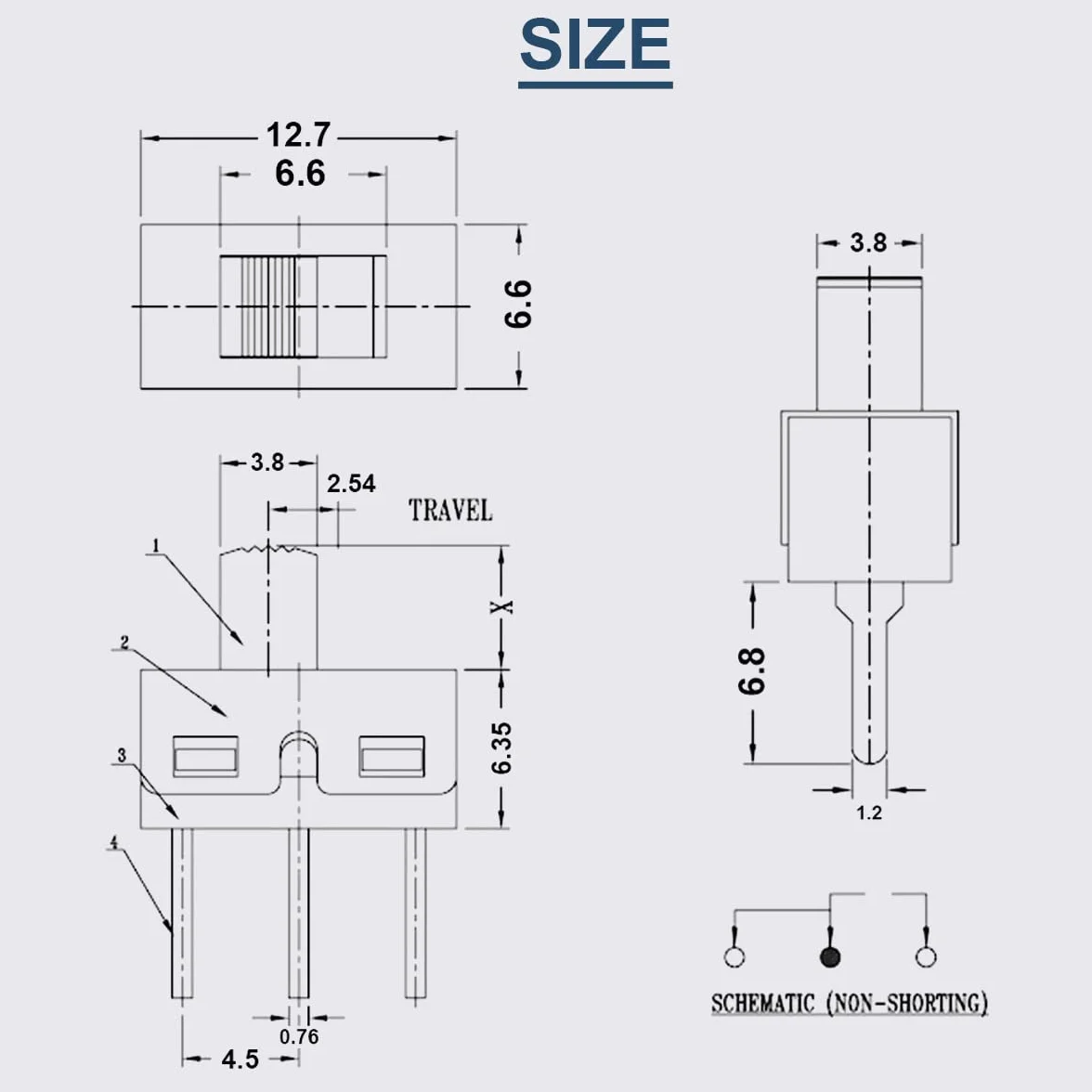 20 sztuk pionowych przełączników przesuwnych z wysokim przyciskiem SPDT 3 piny 2 pozycje 1P2T 5 mm SS12D10 & SS12F15 mikro-mini przełącznik dźwigniowy do montażu na płycie do zabawek/sprzętu