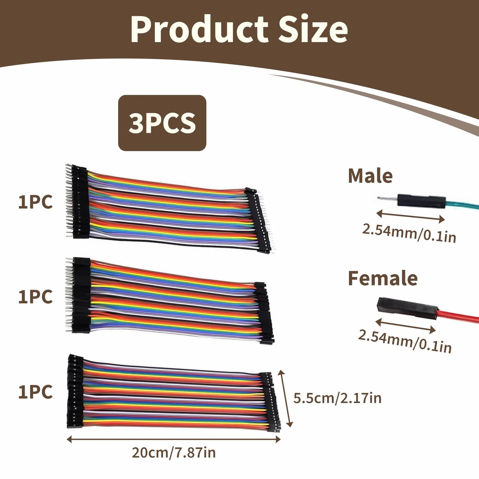 120 sztuk kabel, kabel kablowy Dupont, 40 pinów 3 w 1 taśma kablowa męska, żeńska, męska, żeńska, żeńska, wielokolorowe przewody rozdzielane do prototypowania Pi Arduino, kable 2,54 mm 20 cm