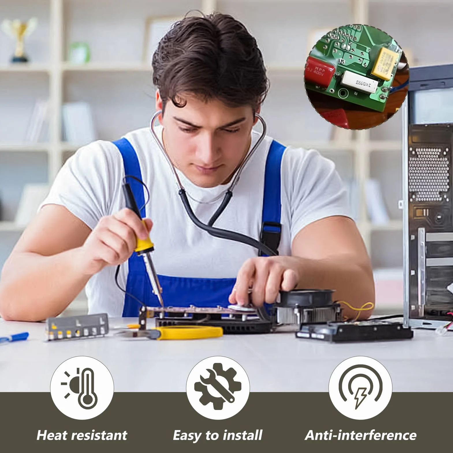 10 sztuk x 2 0,33uF 275 V AC, kondensator do żarówek LED, tłumiący, samoregenerujący się kondensator z folii metalowej, ochrona przed zakłóceniami w trybie różnicowym