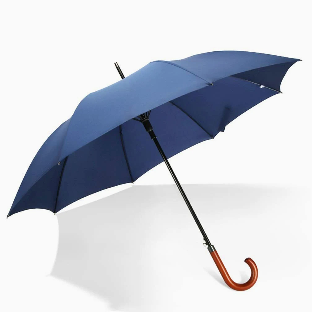 Męski drewniany parasol Bing automatyczny poranny parasol Mu Bingjia stały haczyk podwójny spersonalizowany logo parasol, A