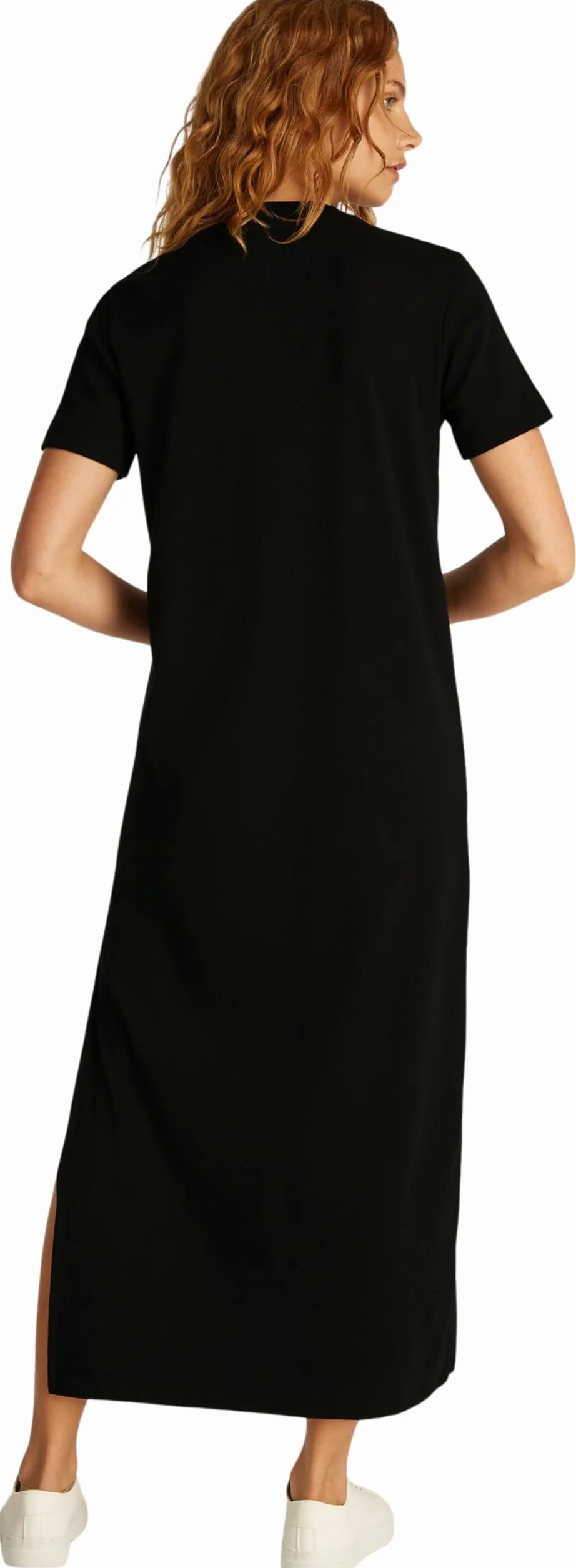 Calvin Klein Sukienka T-shirt Kobiety Monologo Long Rib Tee Dress J20j225543