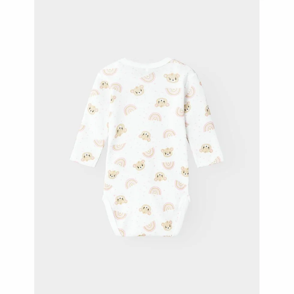 NAME IT Body z długim rękawem Niemowlęta - dziewczynki Nbfbody 2p Ls Orchidea Pink Teddy Noos