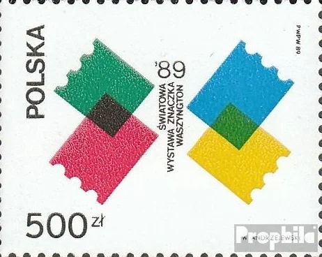 Polska 3229A (pe?ne.Kwestia.) 1989 Wy?ywienie. Stamp Exhibition (Znaczki dla kolekcjonerów)