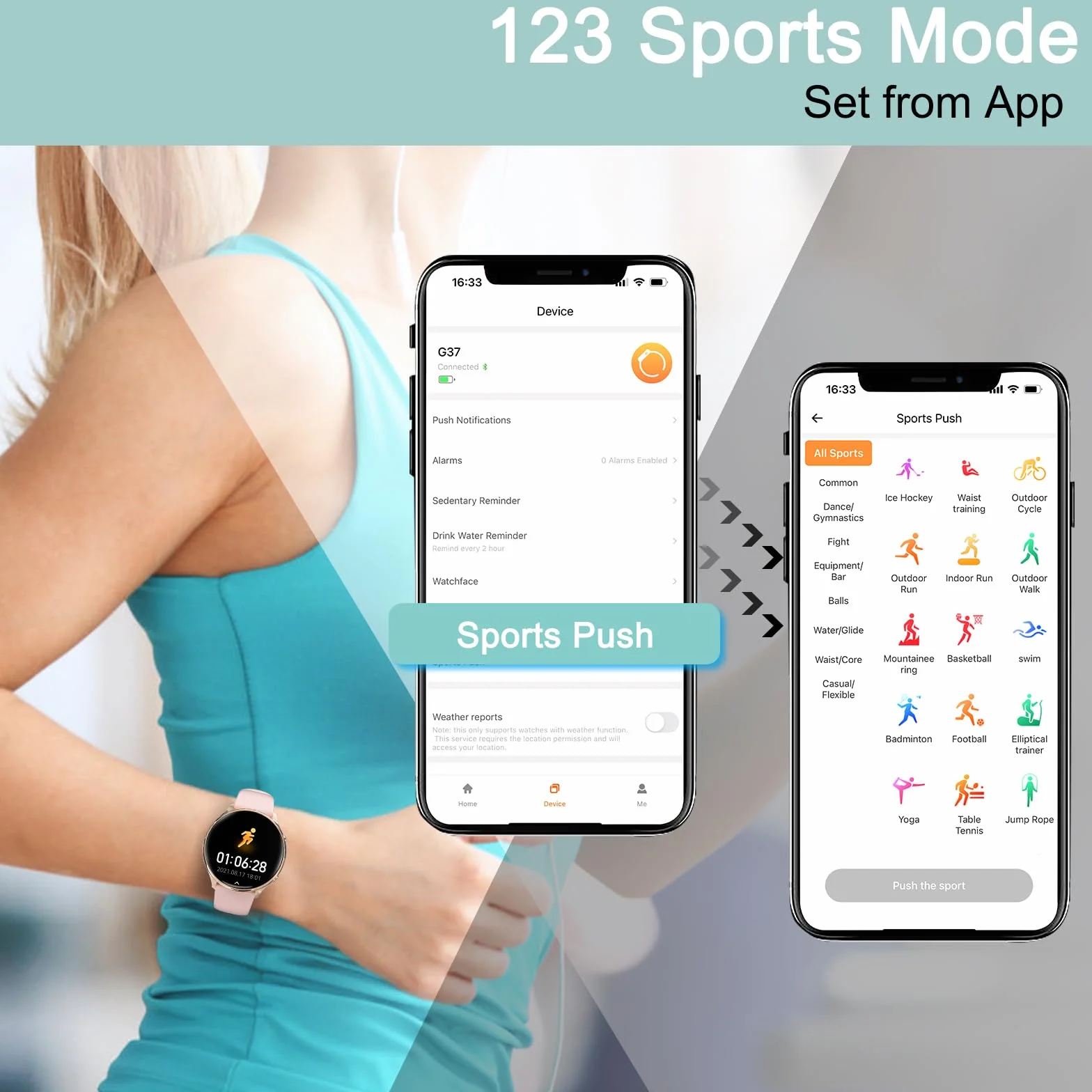 Zegarek damski Smartwatch, 1,39" fitness z połączeniami i WhatsApp, 120 sportowy, asystent głosowy, powiadomienia o wiadomościach, krokomierz, okrągły monitor zdrowia dla systemu Android iOS (różowy)