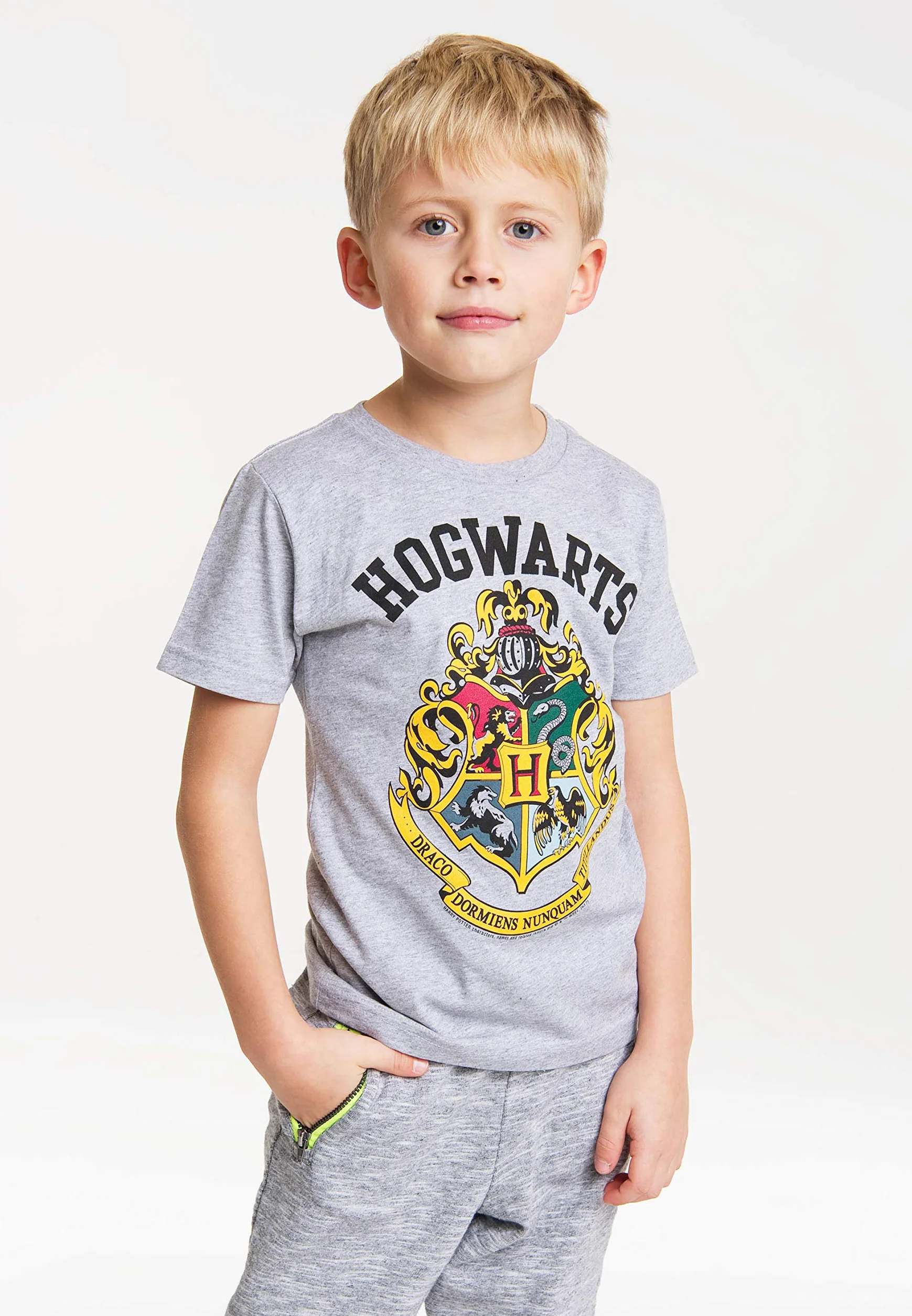 Logoshirt® Harry Potter I Hogwarts I Logo I Koszulka organiczna I Z nadrukiem I Dziecięca I Dziewczęca i chłopięca I Licencjonowany oryginalny design