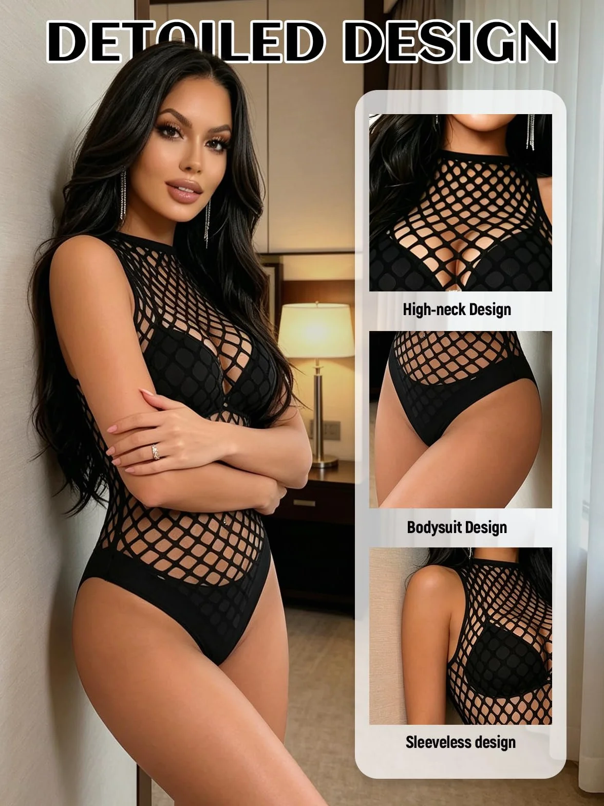 Buitifo Sexy Body Mesh Teddy Babydoll Nocne Ubrania