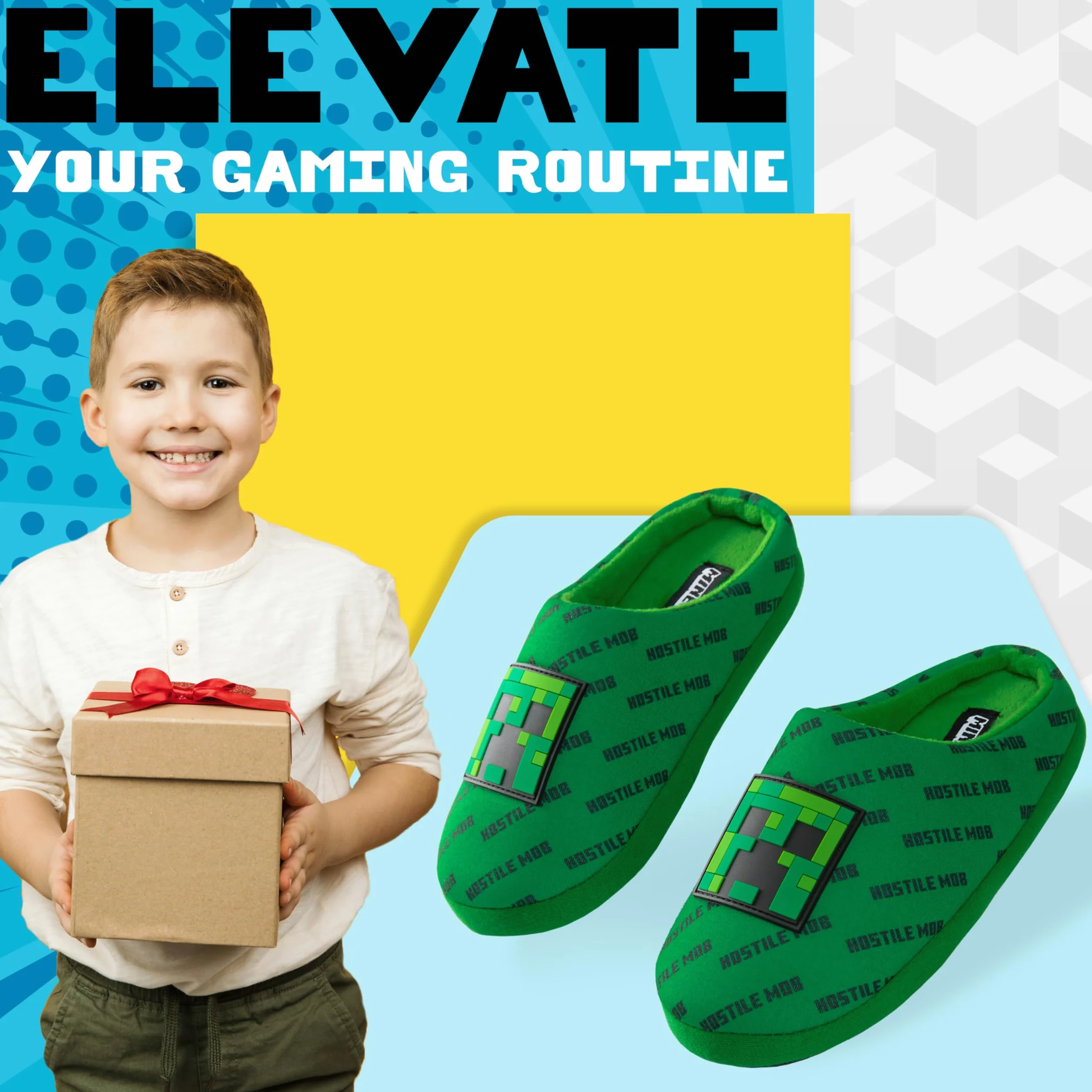 Minecraft Kapcie dziecięce domowe 3D Creeper
