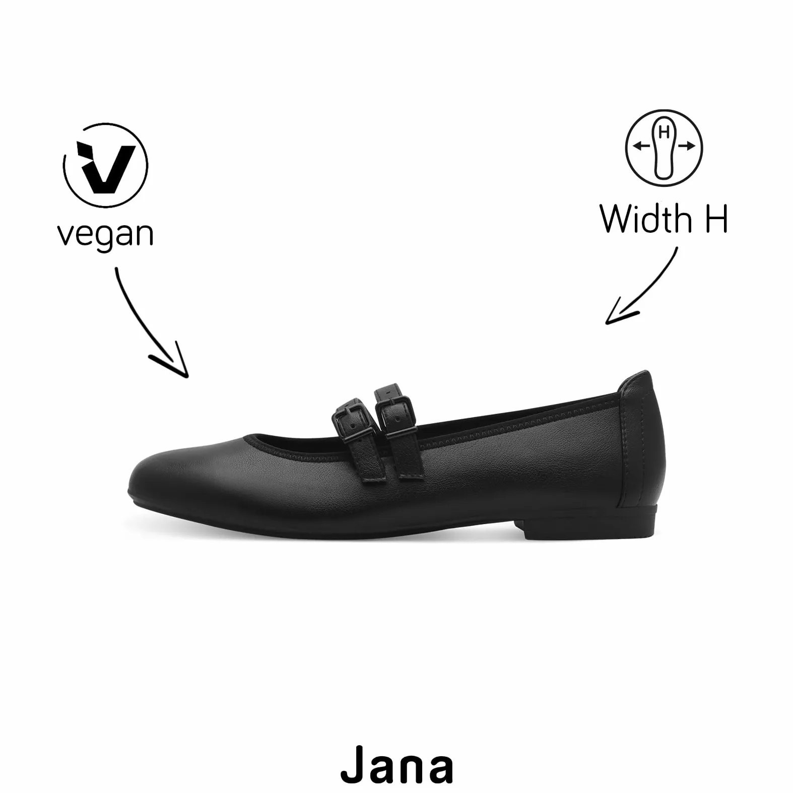 Jana Kobiety Jana Damen Vegan KomfortBalerinki