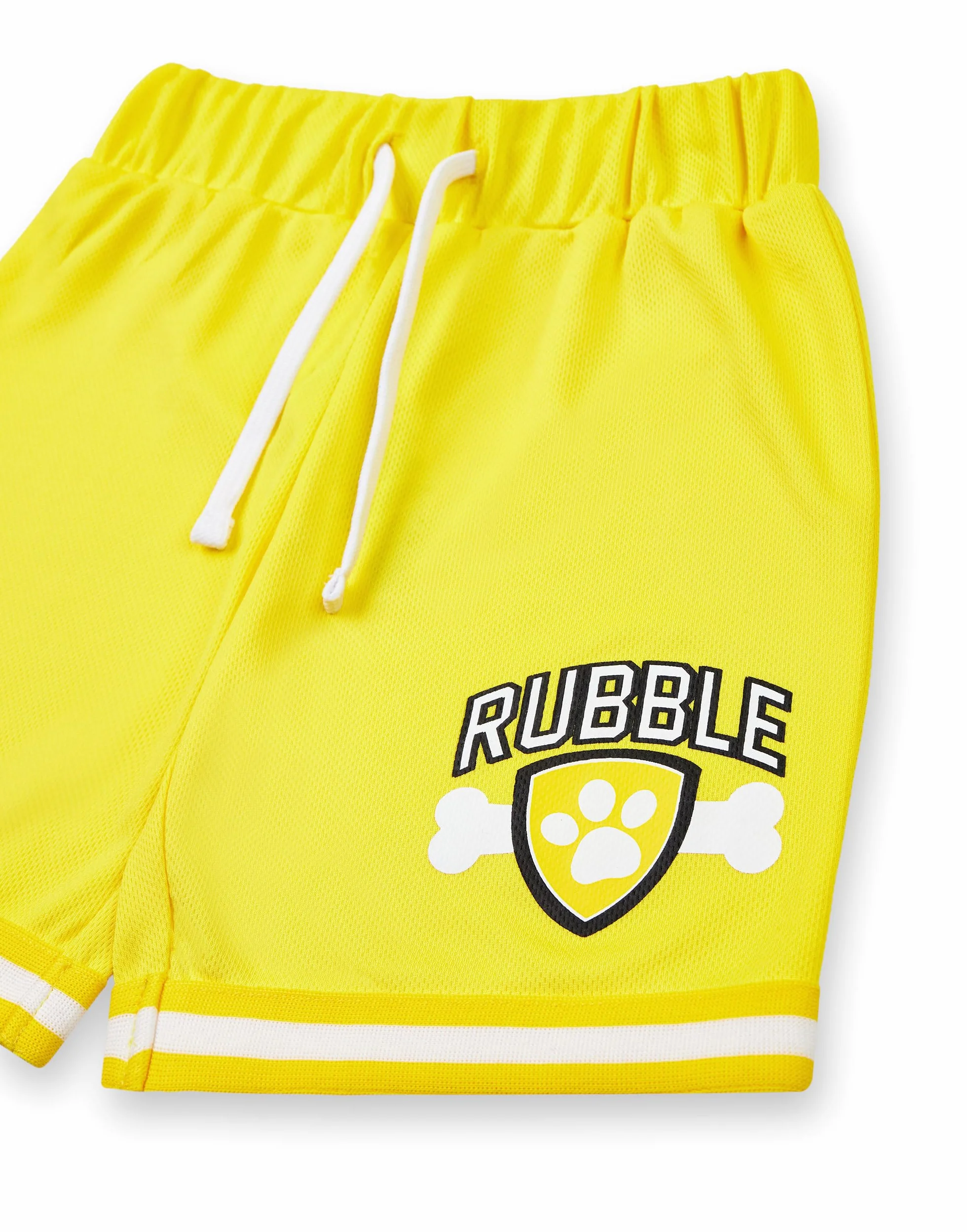 Paw Patrol Boys Rubble Koszulka i spodenki do koszykówki | Kids Slam Dunk Pup Dwuczęściowy żółty strój sportowy | Zestaw dla dzieci
