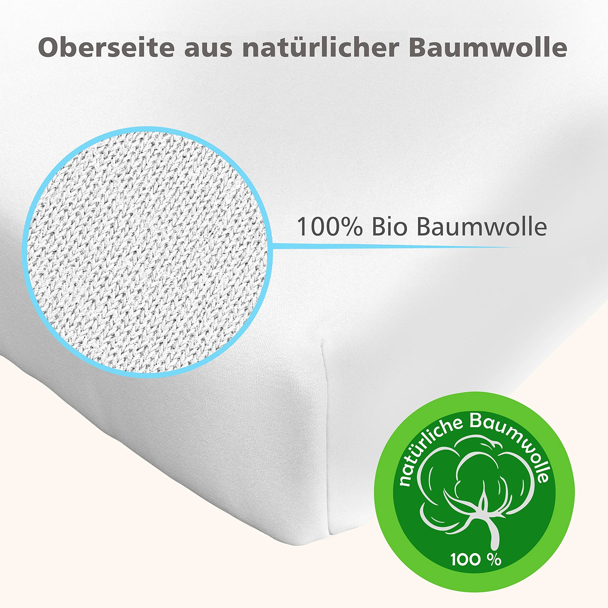 Wodoszczelne prześcieradło z gumką, srebrno-szare, 89 x 50 cm, kompatybilne z Babybay Maxi, Midi, Boxspring, Comfort i Comfort Plus – prześcieradło z gumką, z wbudowanym oddychającym