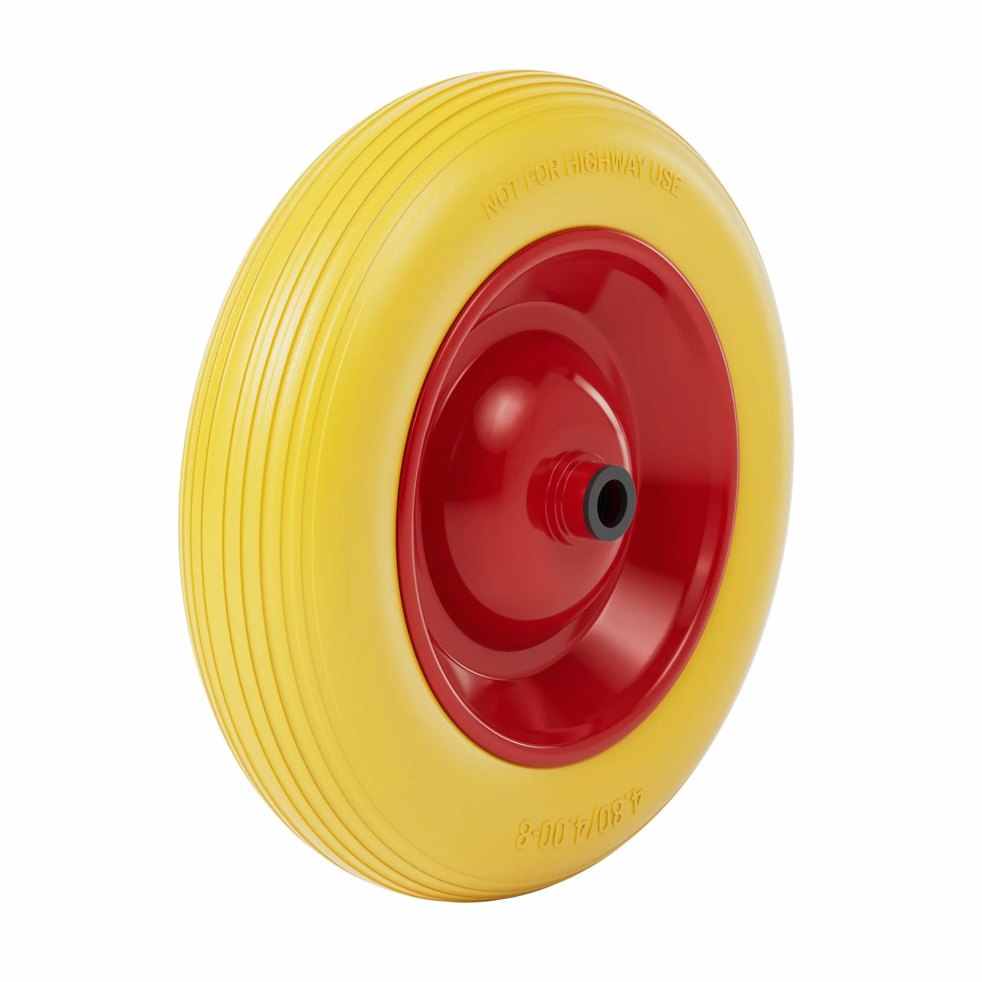 Wiltec Koło do taczki PU 4.8/4.00-8 do 180 kg koło pełne o wymiarach 92 x 392 mm, odporne na przebicia, poliuretanowe