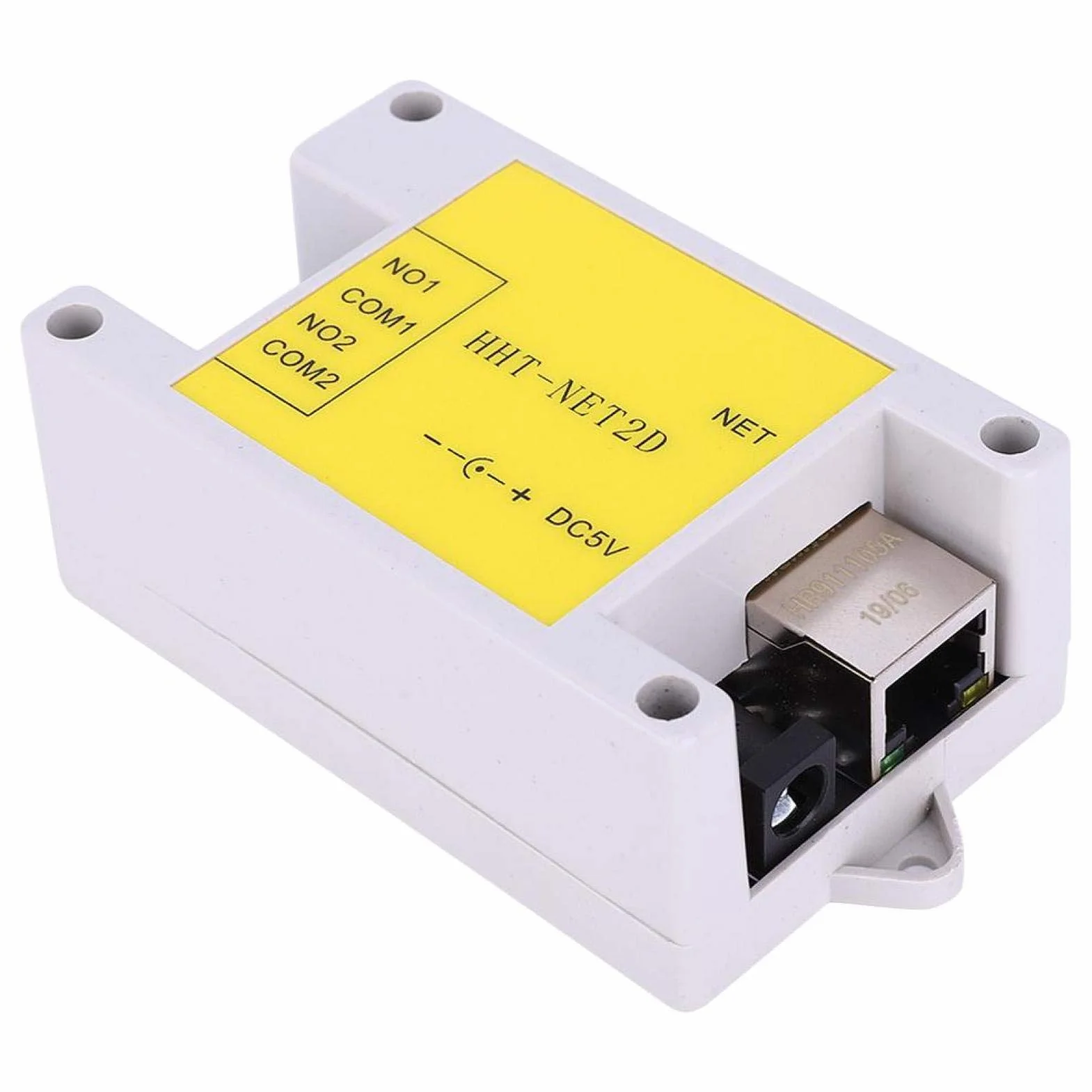 Przekaźnik sieciowy IP, moduł przekaźnika sieciowego IP 2-kanałowy pilot zdalnego sterowania do Smart Home Control DC5V HHT-NET2D, obsługa serwera /klientu/trybu UDP