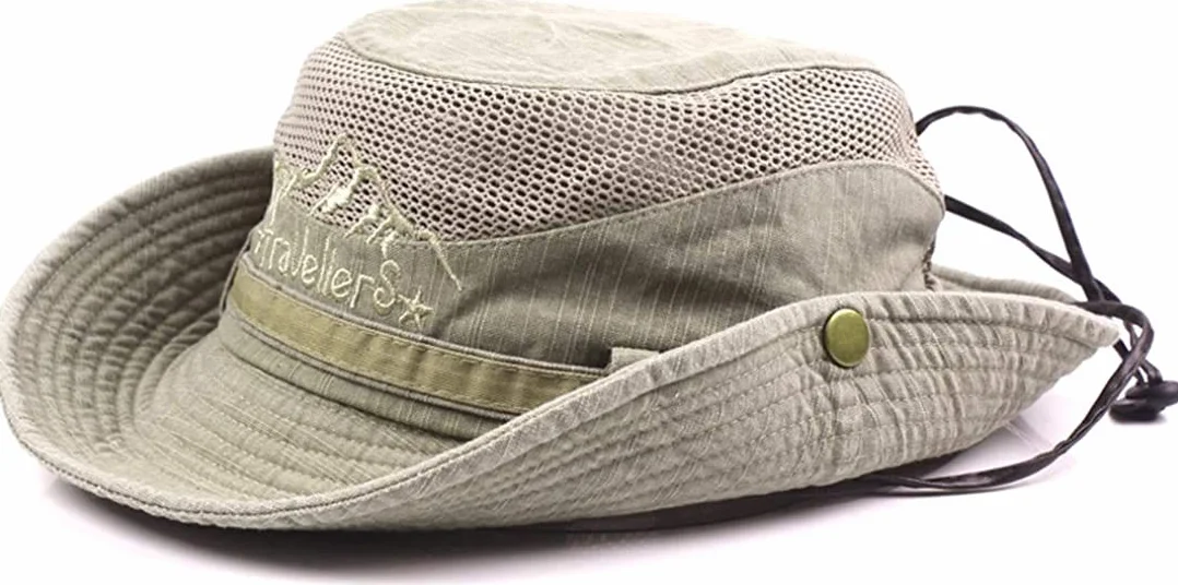 THENICE Unisex Bawełniany kapelusz przeciwsłoneczny Outdoor Bucket Mesh Boonie Hat