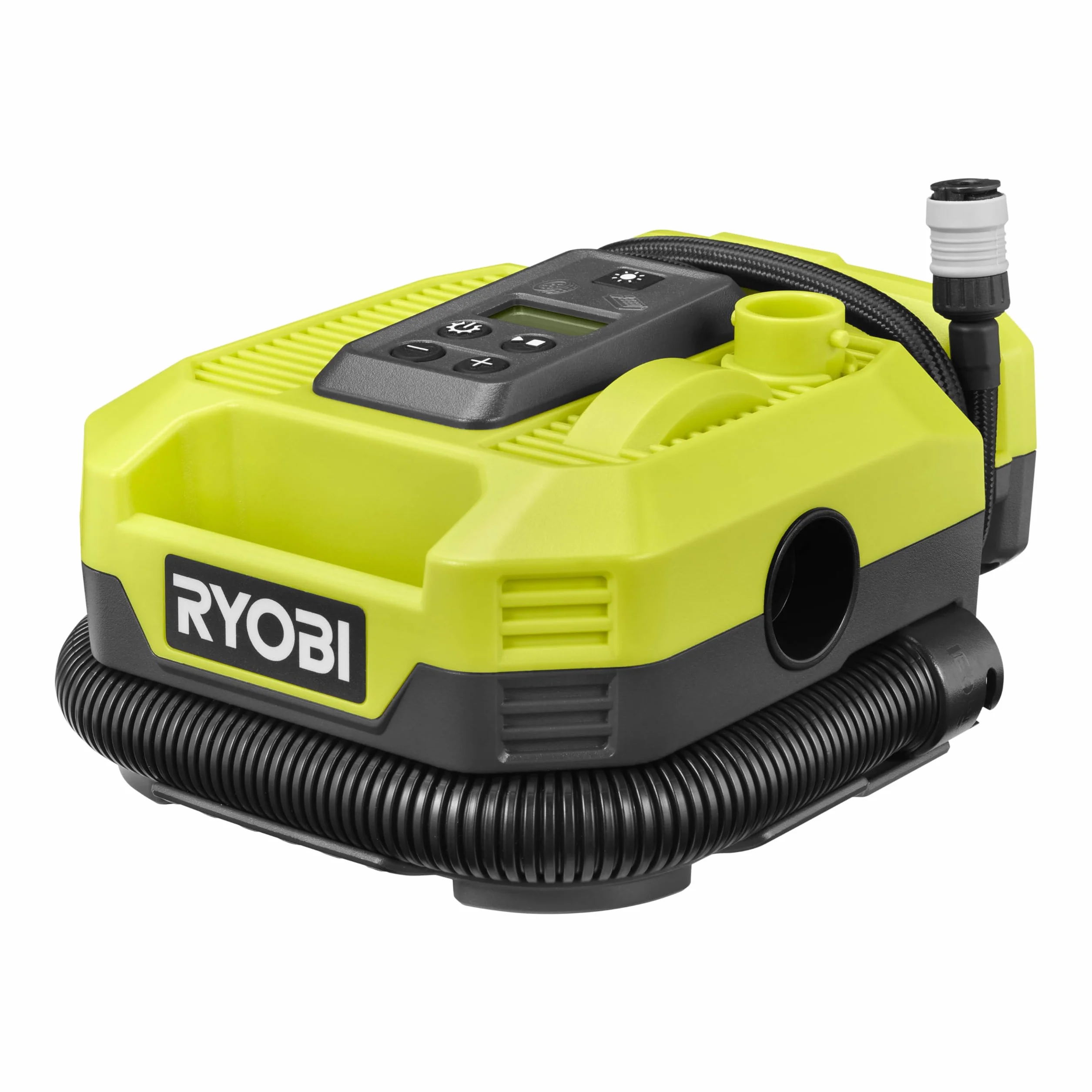 Ryobi - Bezprzewodowa sprężarka i pompka 18 V ONE+ - do 11 barów/do 500 l/min - Dostarczany z 3 końcówkami pompowania (bez baterii) - RMI18