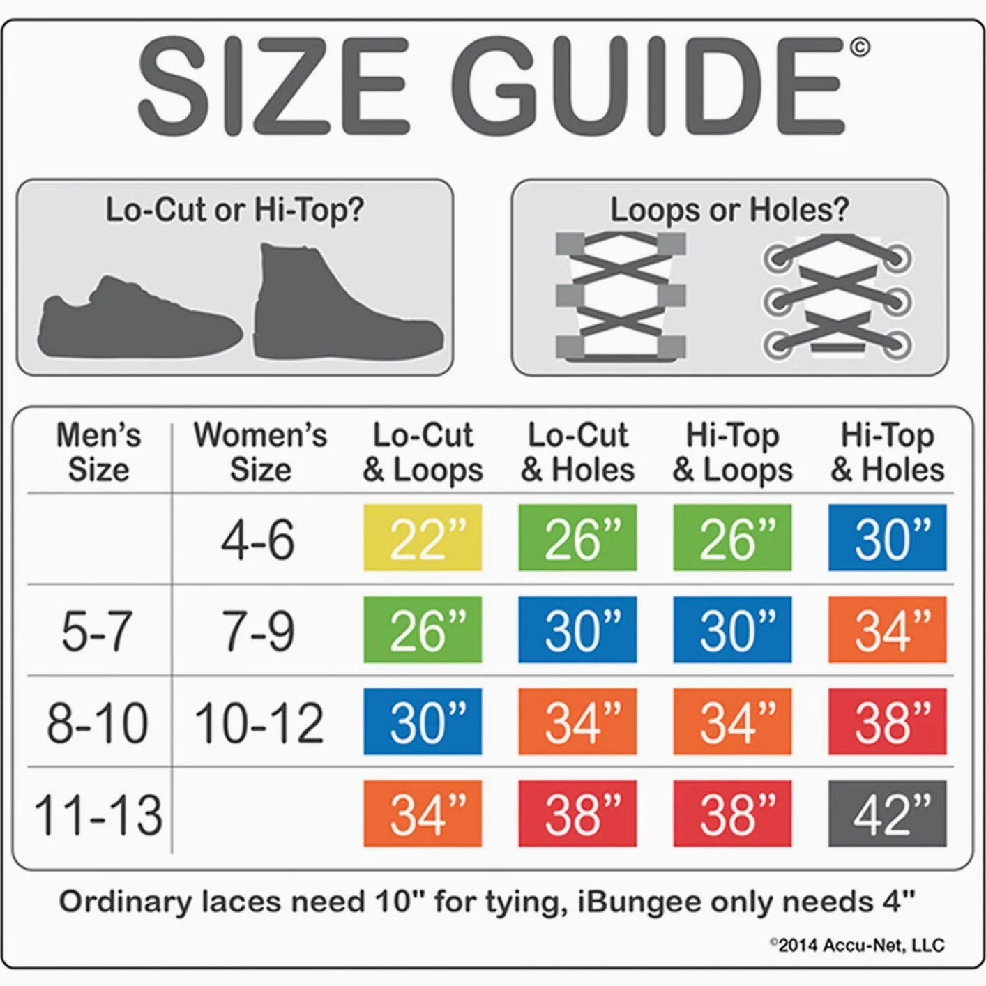iBungee Laces (Elastic No Tie Shoelaces) (Made in the USA)