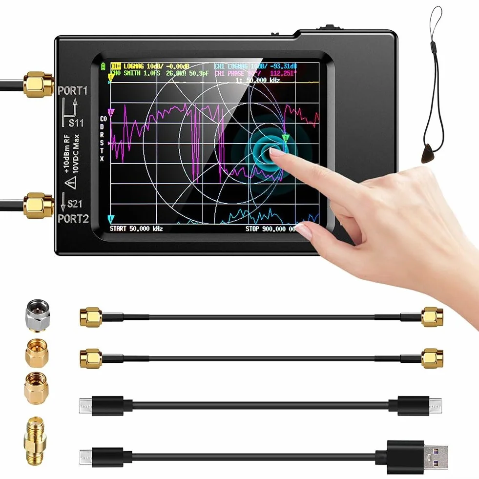2-8-calowy wyświetlacz TFT przenośny VNA do pomiarów RF w zakresie częstotliwości od 10 kHz do 1 5 GHz