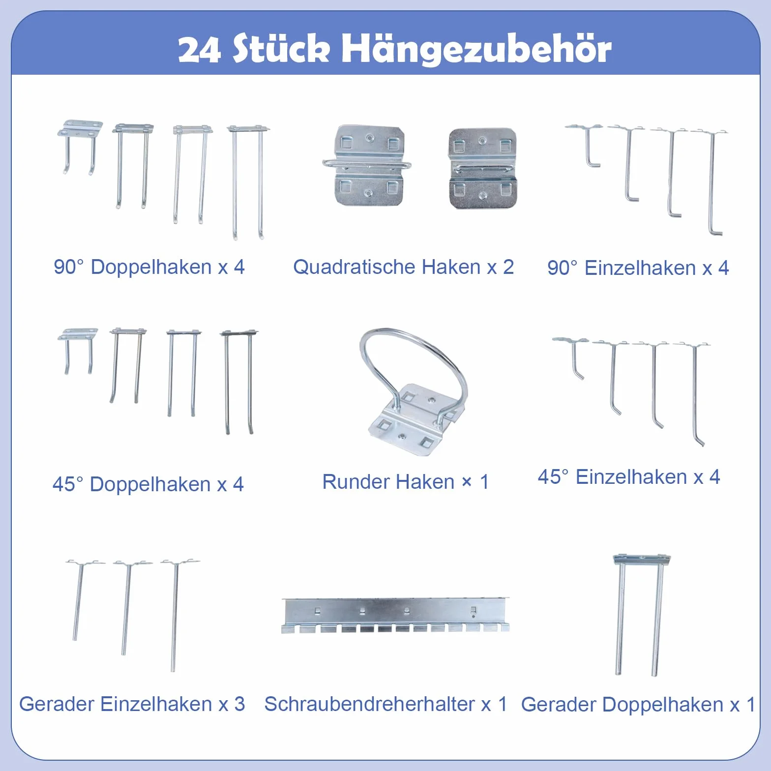 COSTWAY Stół warsztatowy 121 x 61 cm, nośność 230 kg, stół roboczy ze ścianą perforowaną, szufladami i regałami oraz 24 hakami wiszącymi, stół warsztatowy do domu, garażu, warsztatu (niebieski, 121 x