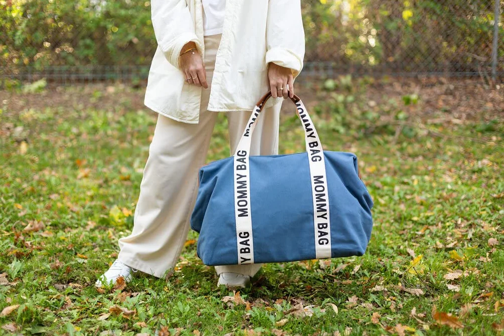 CHILDHOME, Mommy Bag, torba na pieluchy, dla kobiet w ciąży, torba podróżna, duża pojemność, mata do przewijania, regulowany pasek na ramię, izolowana kieszeń, przejście na walizkę, kolekcja Signature