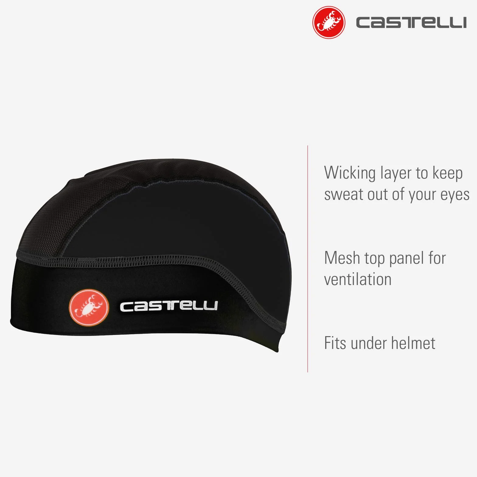 Castelli Mężczyźni Summer Skullcap Czapka, Czarny