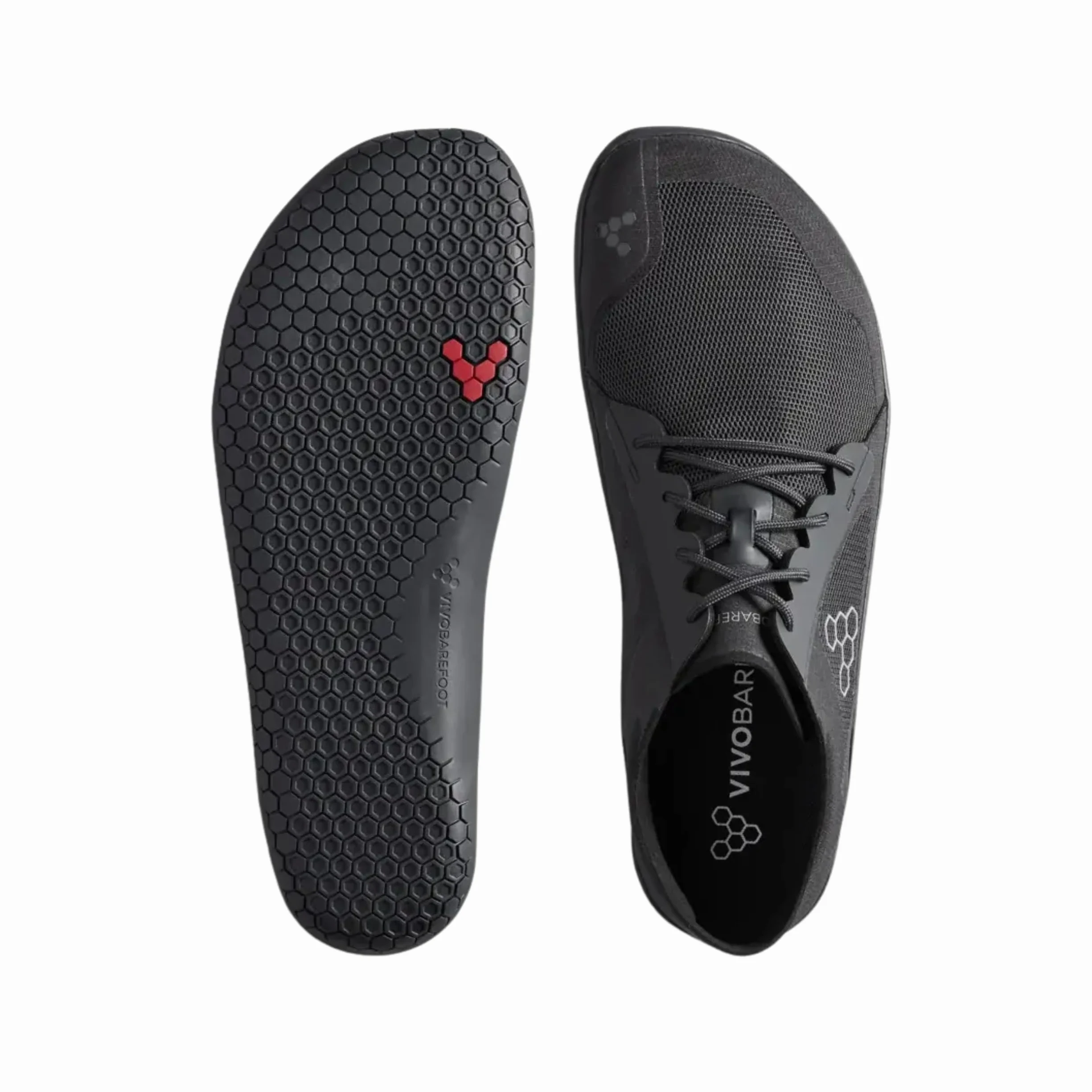 VIVOBAREFOOT Primus Lite IV Obsidian Drop 1 (309253-01) Męskie buty barefoot czarne oddychające sznurowane płaskie buty do kostek, siatkowe