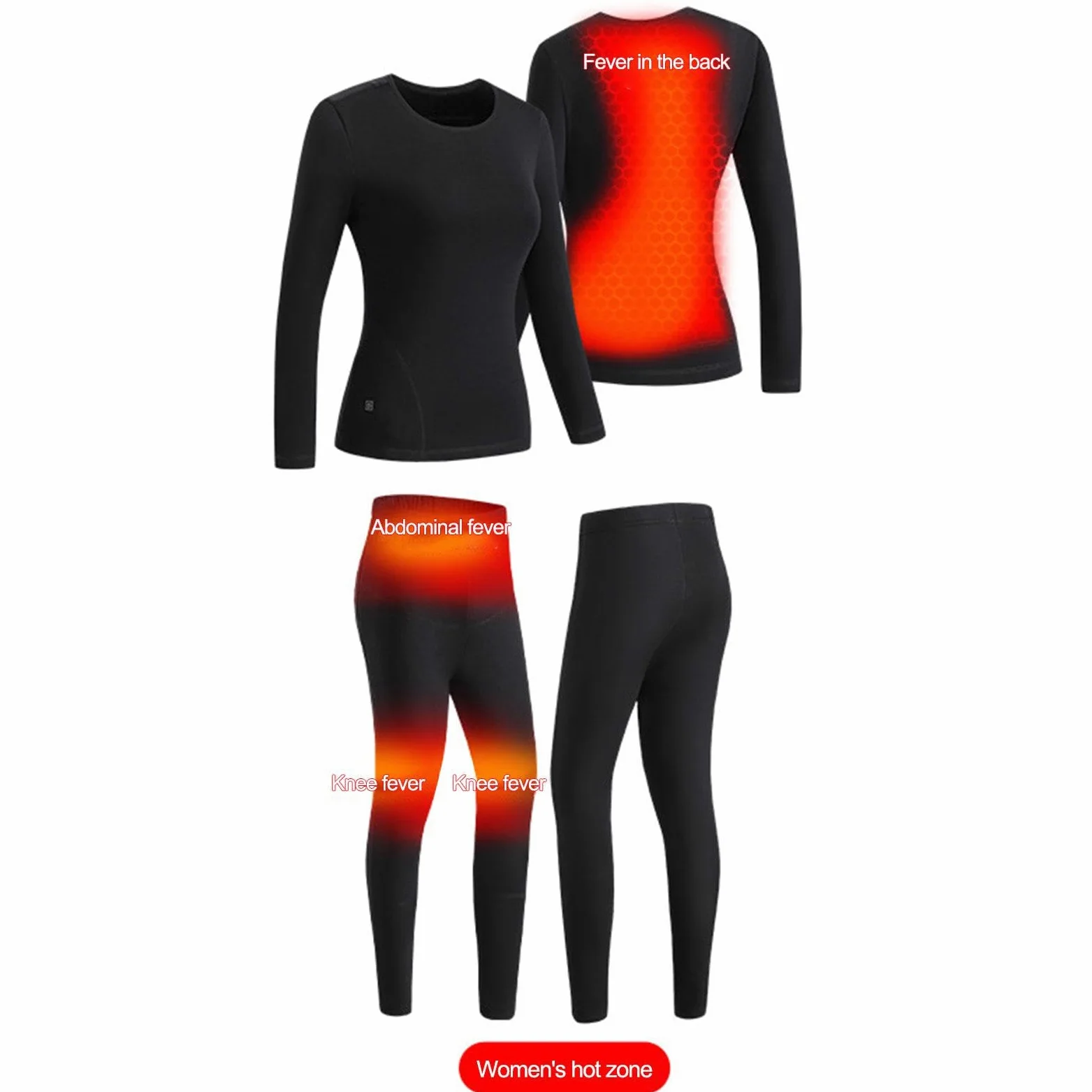 Bielizna termoaktywna dla m??czyzn - Elektryczny polar z 3 ustawieniami | Podgrzewana podstawowa Kombinezony - Zestaw termosów Top & Long Johns zimow? pogod? ?wie?ym powietrzu