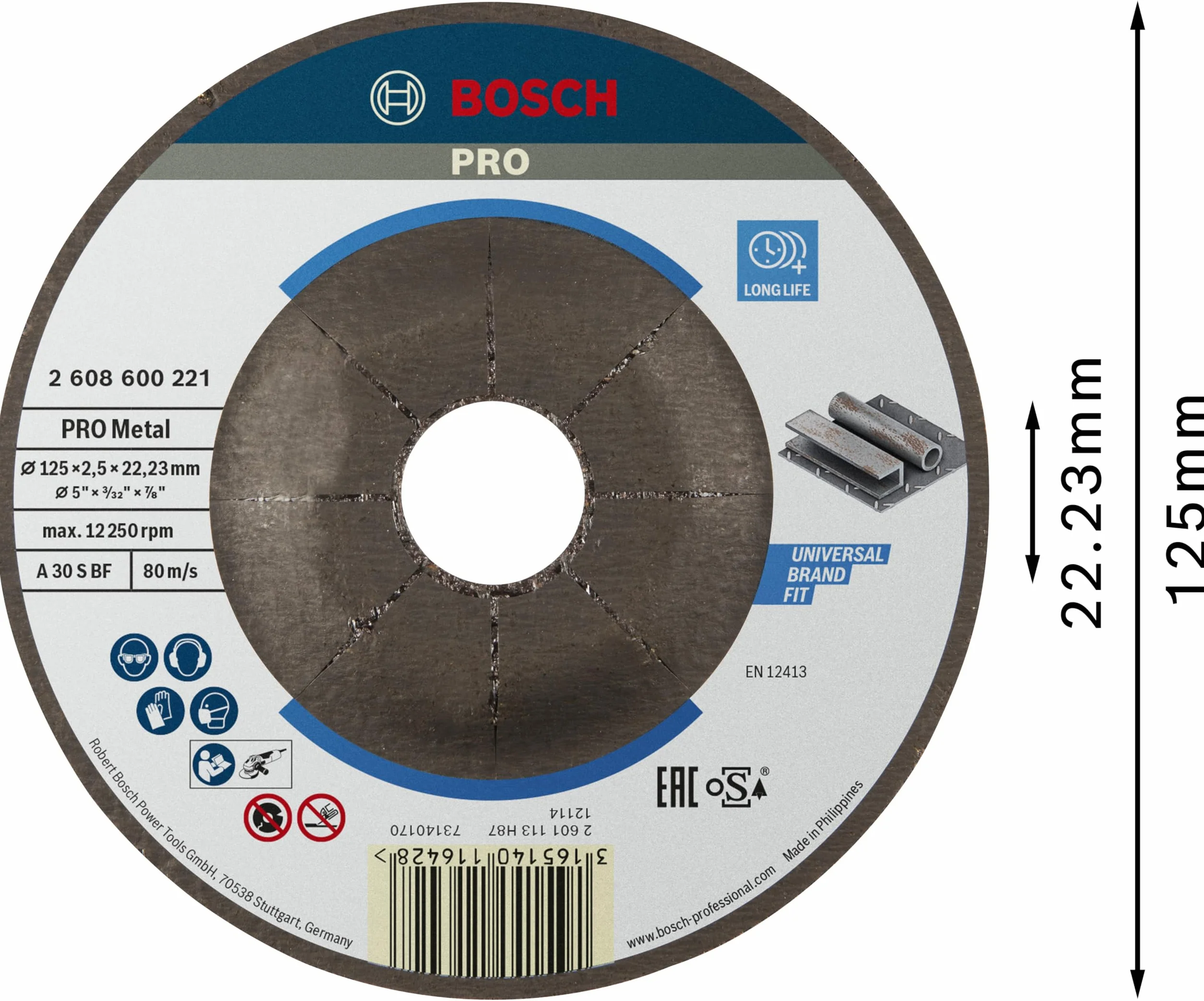 Bosch Accessories Tarcza tnąca Exp for Metal 125x2,5x25 W