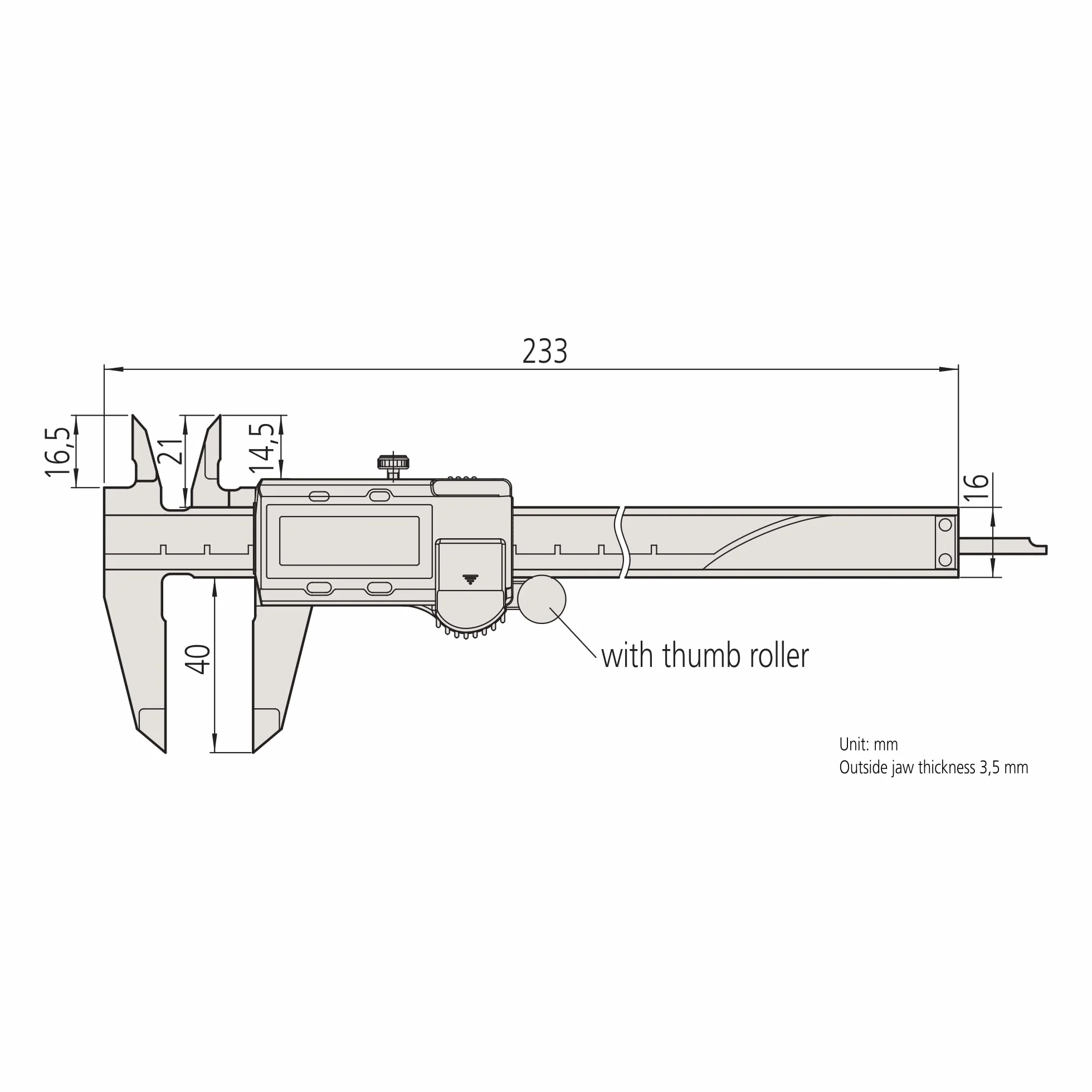 Mitutoyo MIT500-171-30 absolutny zacisk cyfrowy, zakres 0 mm-150 mm/0-6 cali