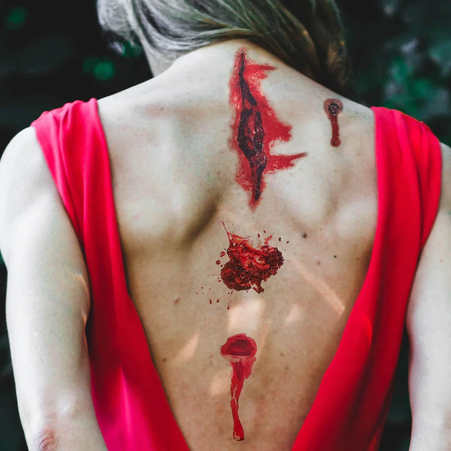 10 arkuszy tatuaży na Halloween, tymczasowe, realistyczne rany, wodoodporne, Halloween, Cosplay, straszna dekoracja makijażu