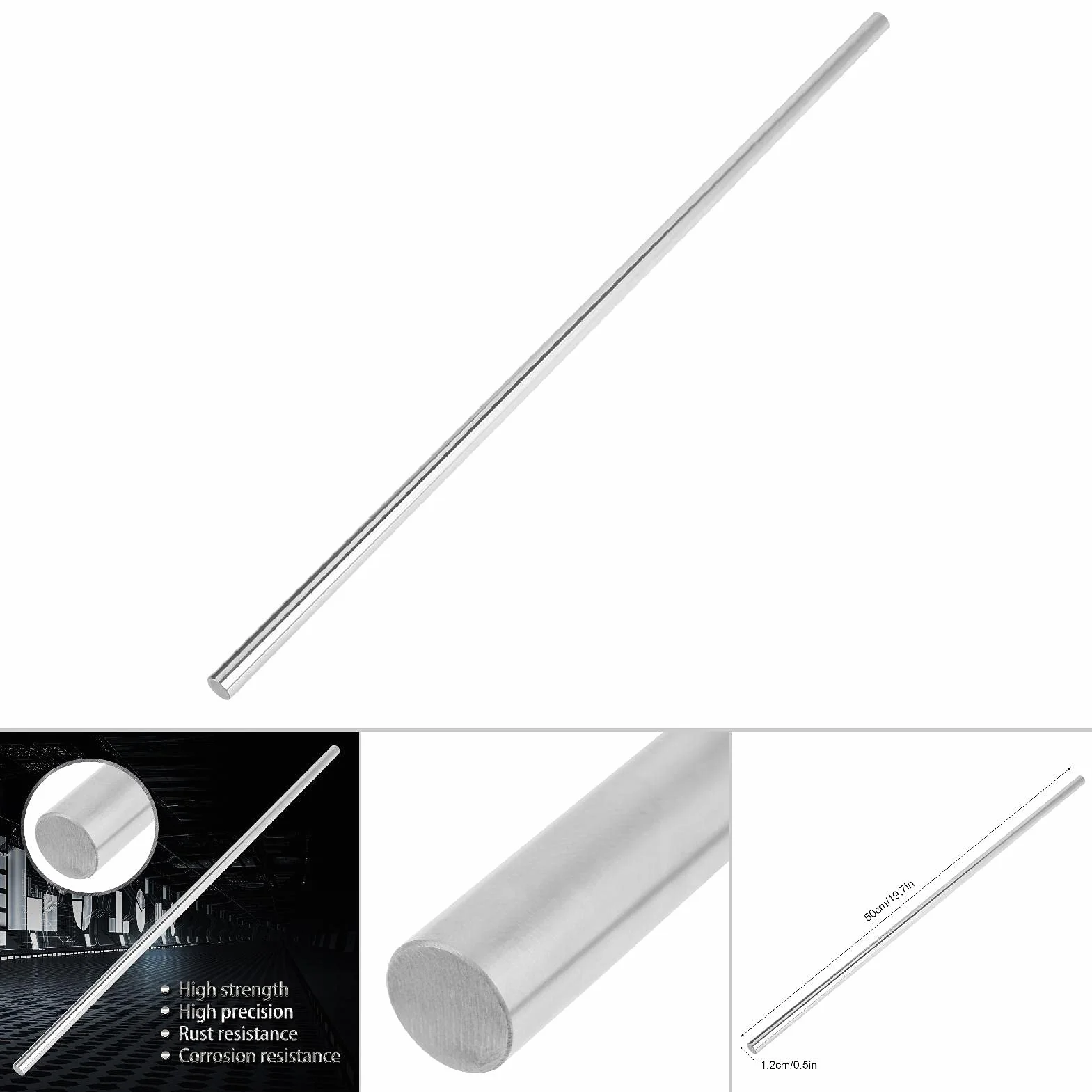 1 szt. Łożysko walcowe stalowy wałek liniowy prosty okrągły pręt liniowy wały ruchu liniowego (500mm)